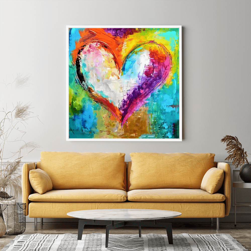 Diamond Painting Strass Special Wandgestaltung XL Buntes Herz