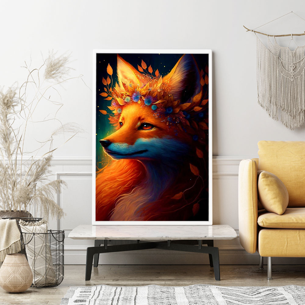 Diamond Painting Wandgestaltung Herbstfüchschen