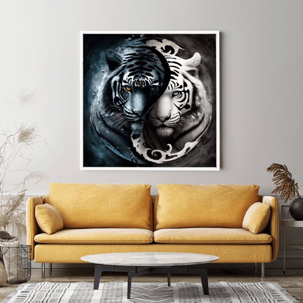 Diamond Painting Wandgestaltung Tiger "Ying und Yang"