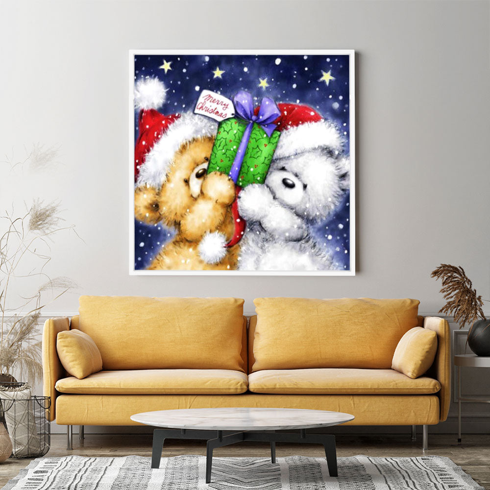 Diamond Painting Wandgestaltung Bärige Weihnachten