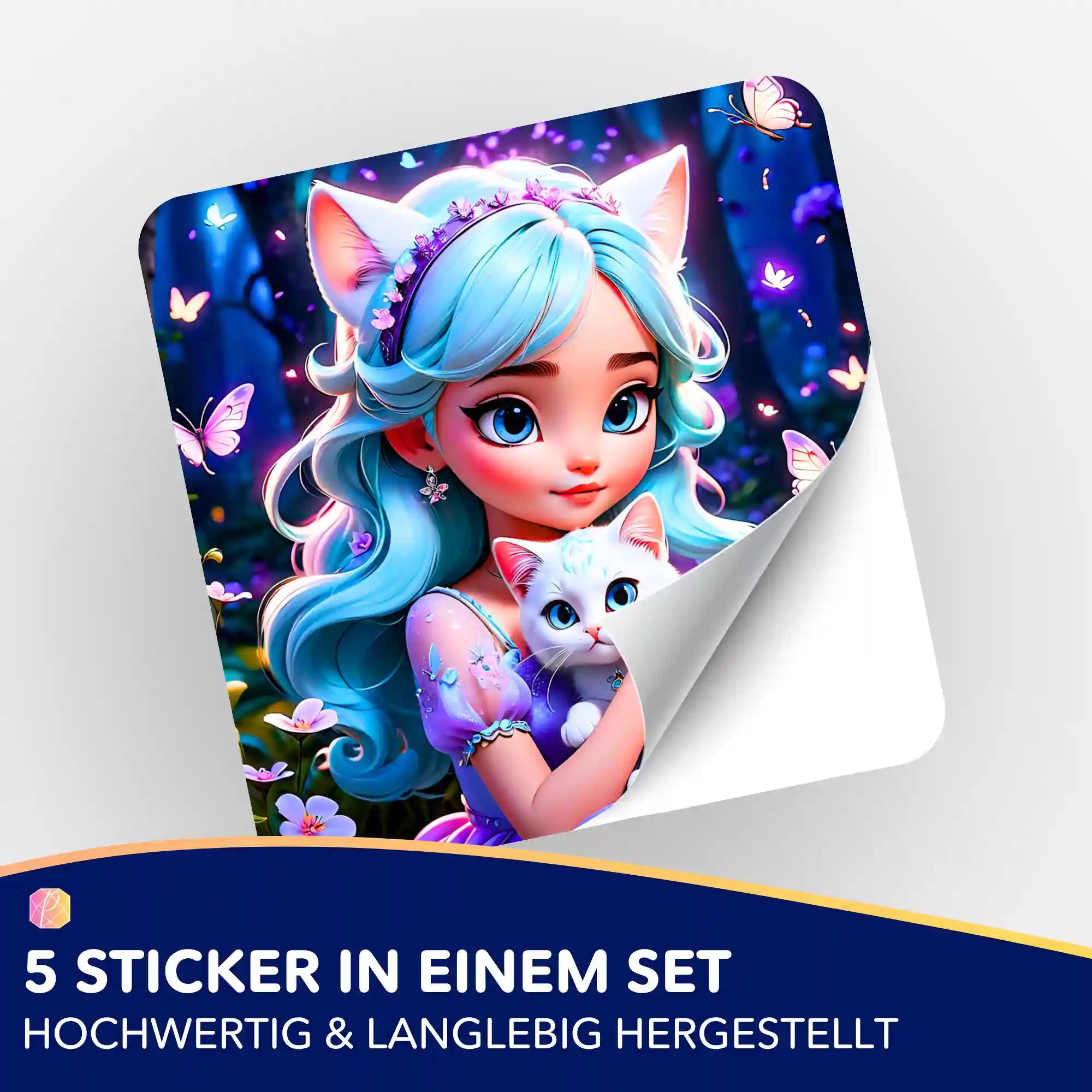 Aufkleber 5er-Set - Kim Kitty Girl
