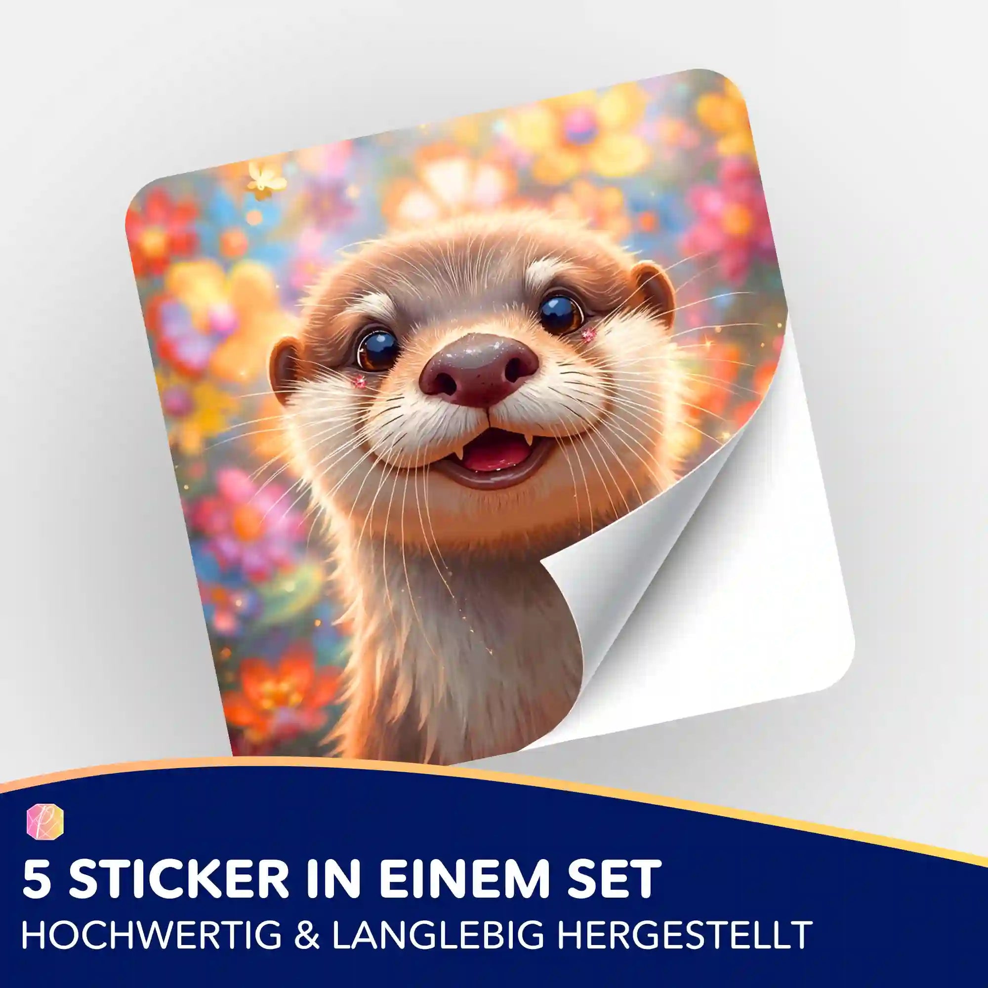 Aufkleber 5er-Set - Sonnenschein im Fell