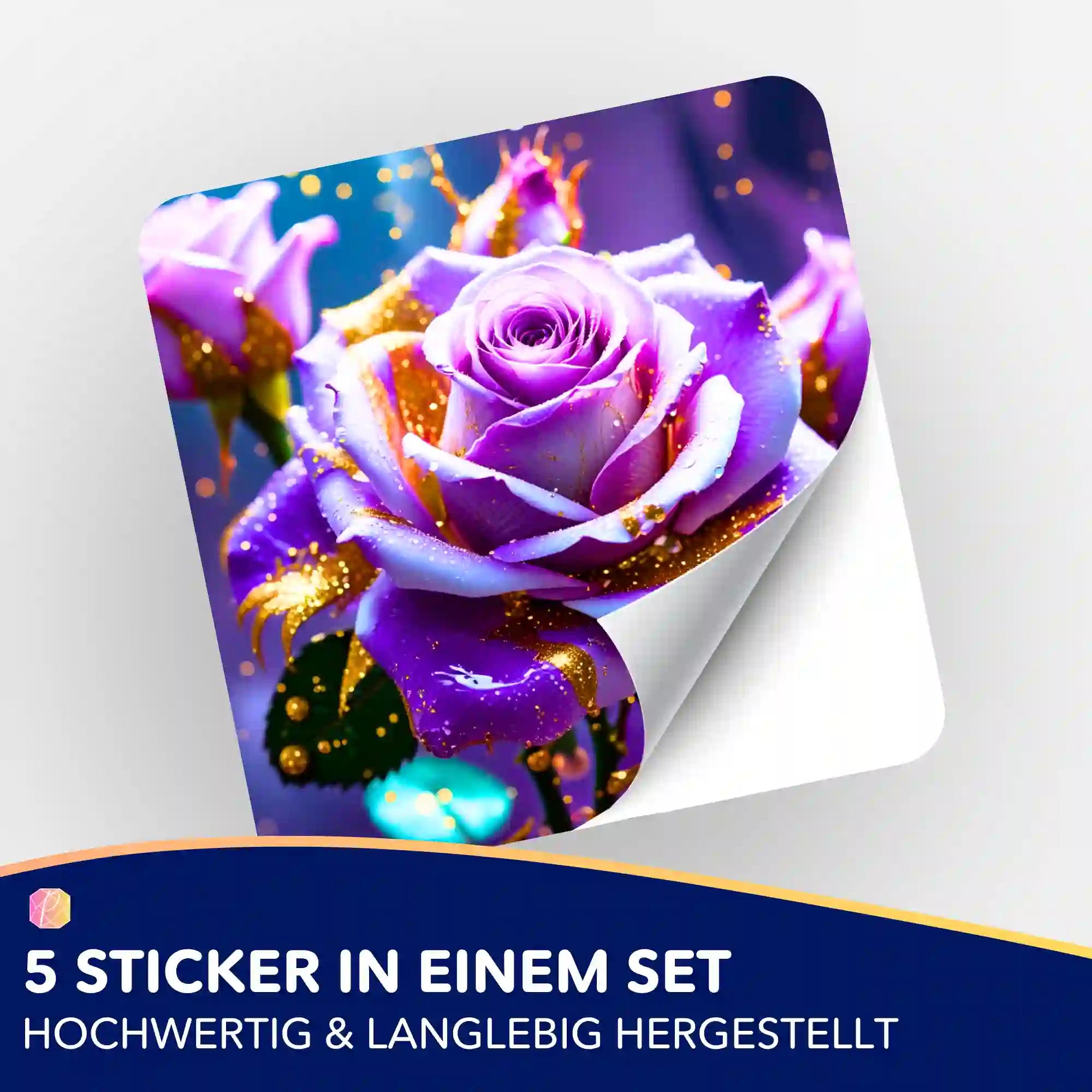 Aufkleber 5er-Set - Amethystrose