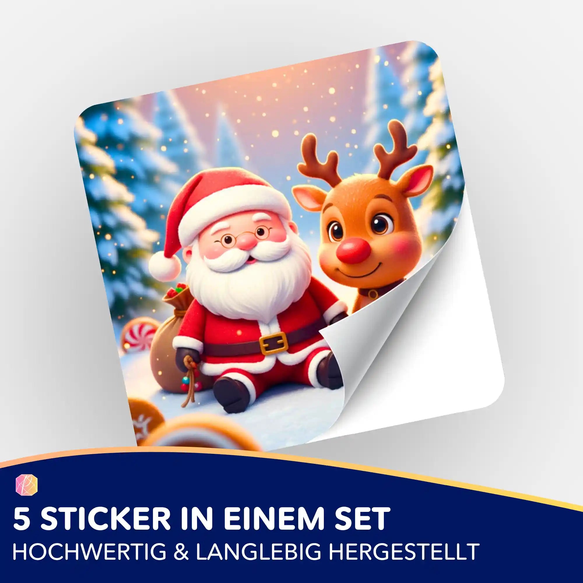 Aufkleber 5er-Set - Happy Christmas