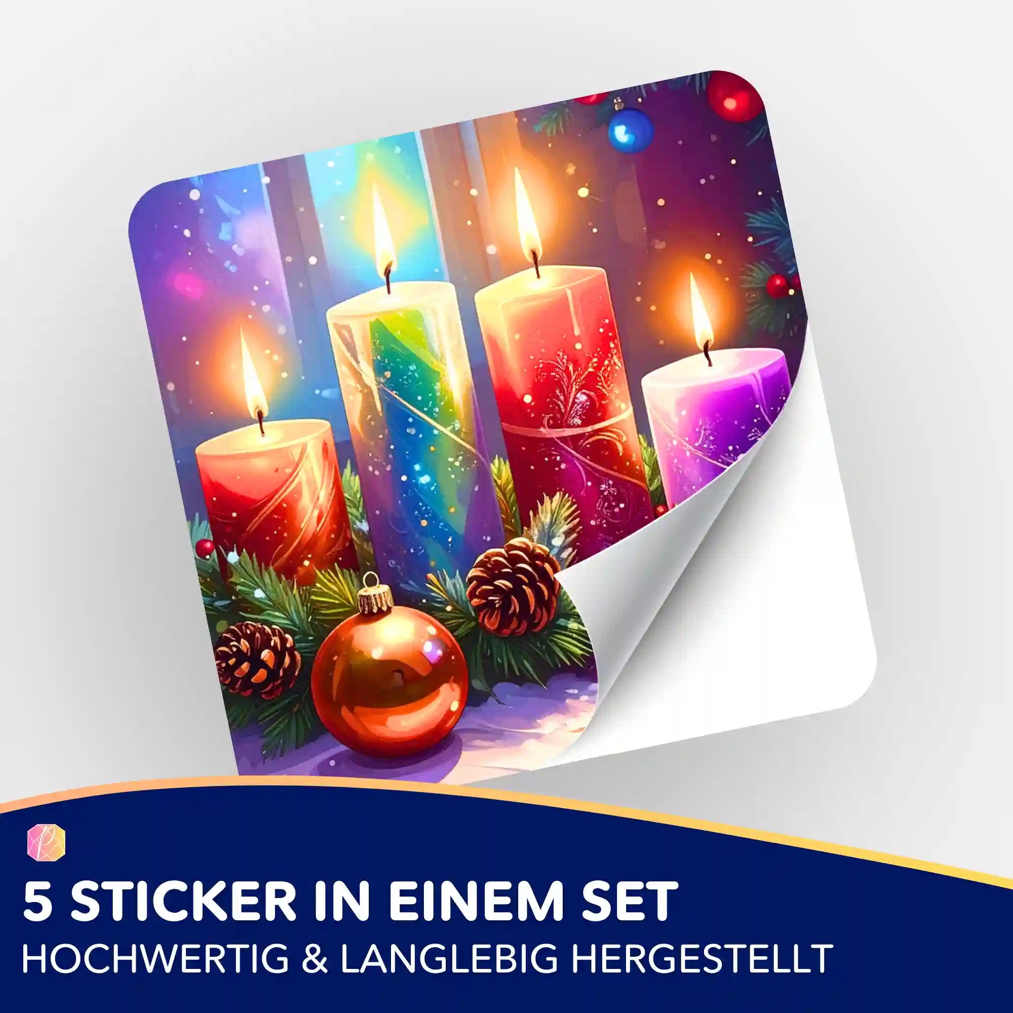 Aufkleber 5er-Set - Adventsgesteck