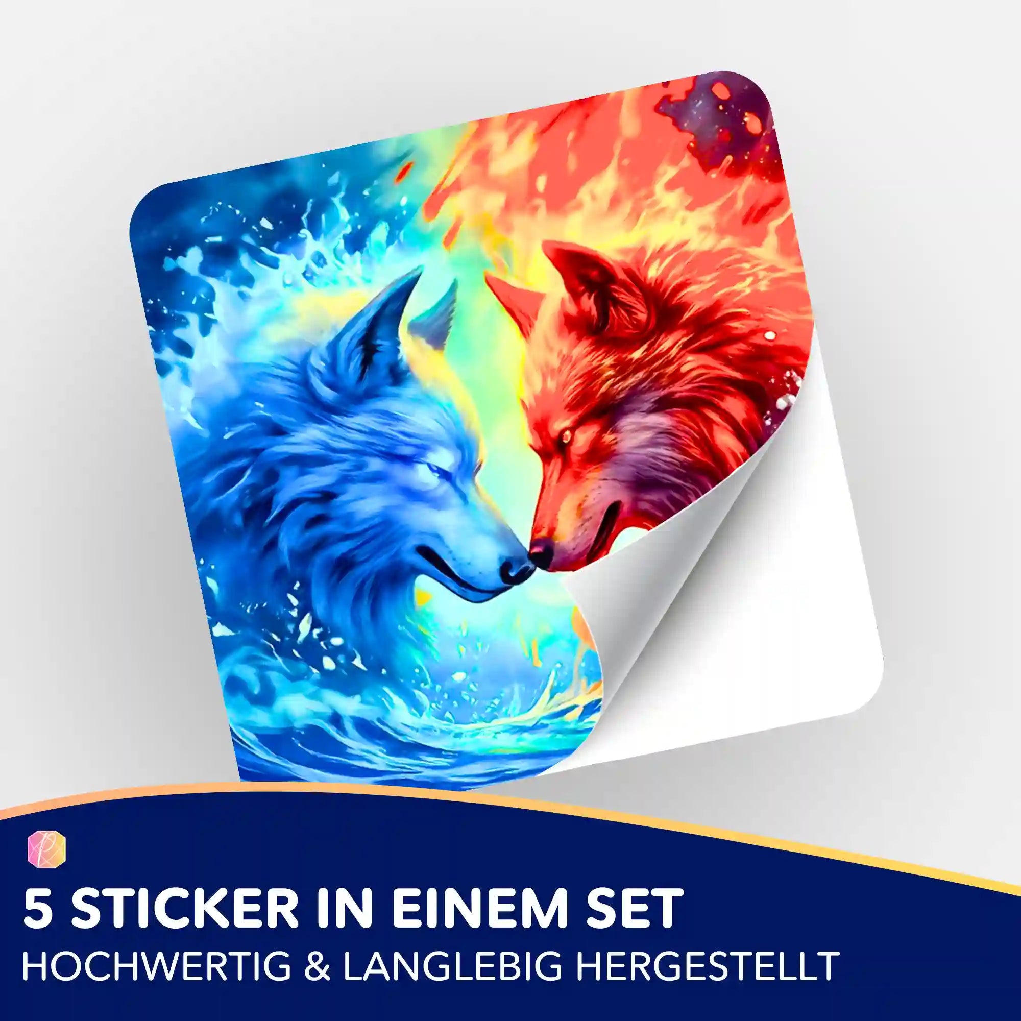 Aufkleber 5er-Set - Wächter über Feuer und Wasser "Limited Edition"