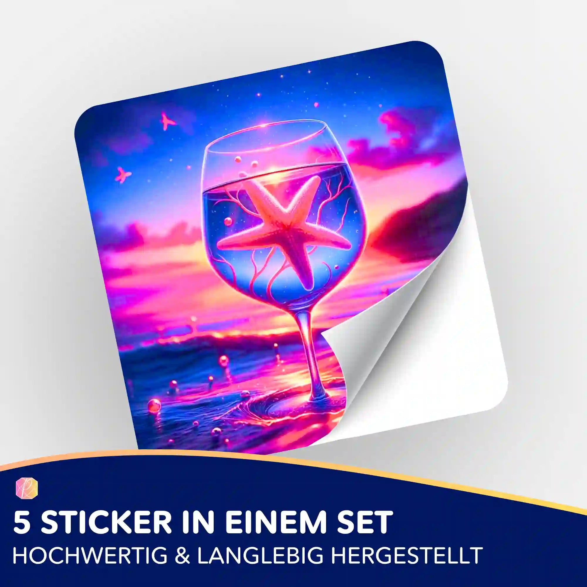Aufkleber 5er-Set - Seesternzauber