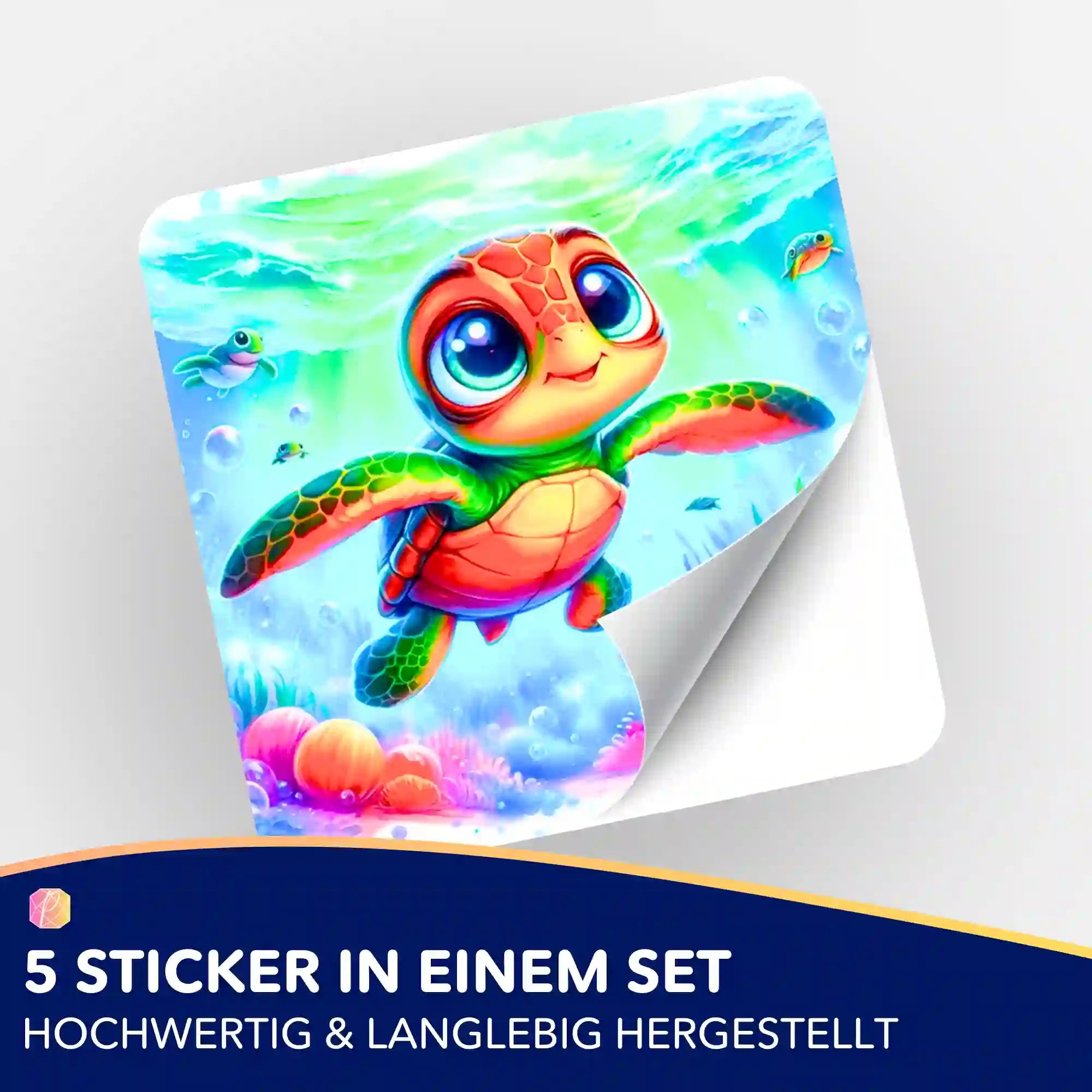 Aufkleber 5er-Set - Lotta, die kleine Meeresschildkröte
