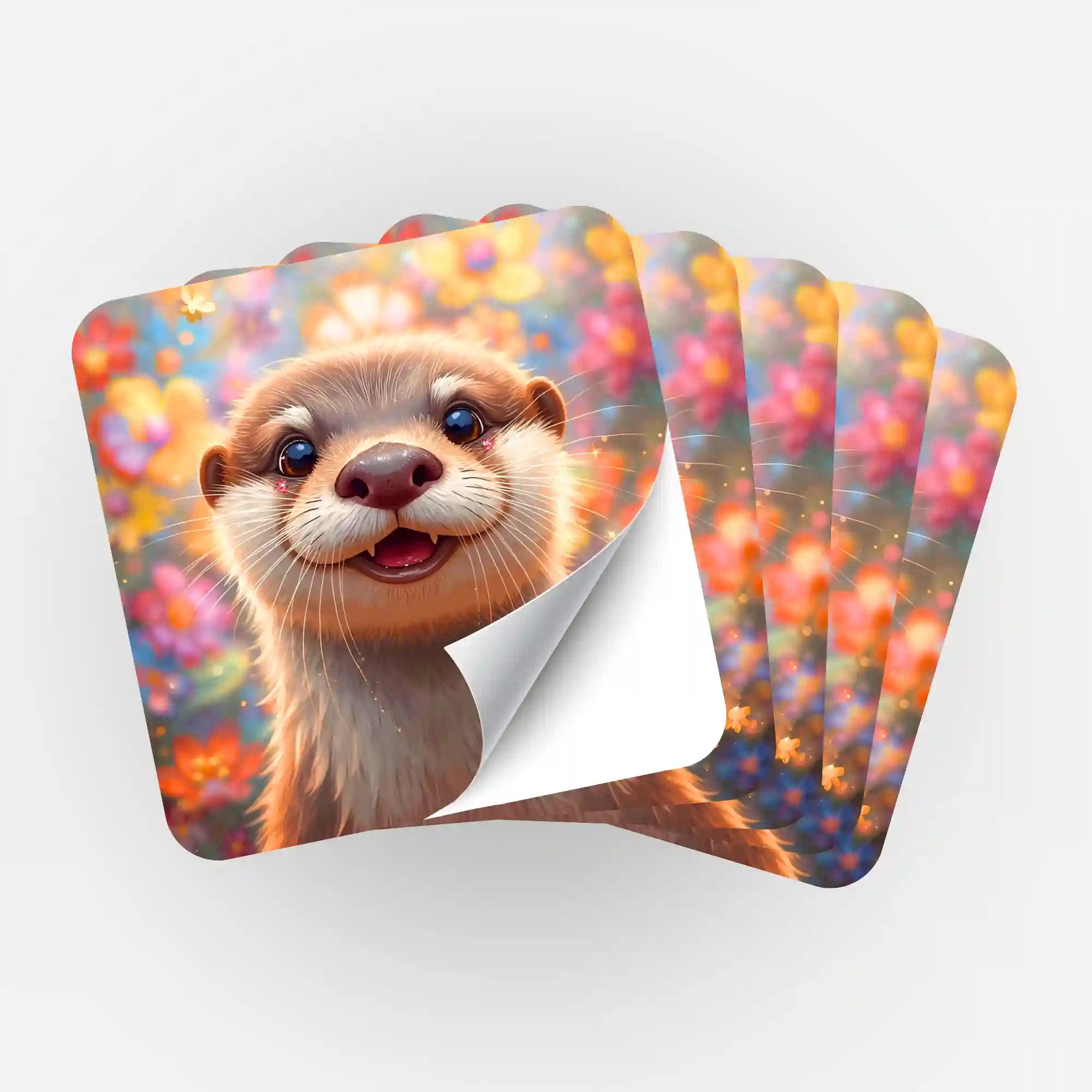 Aufkleber 5er-Set - Sonnenschein im Fell