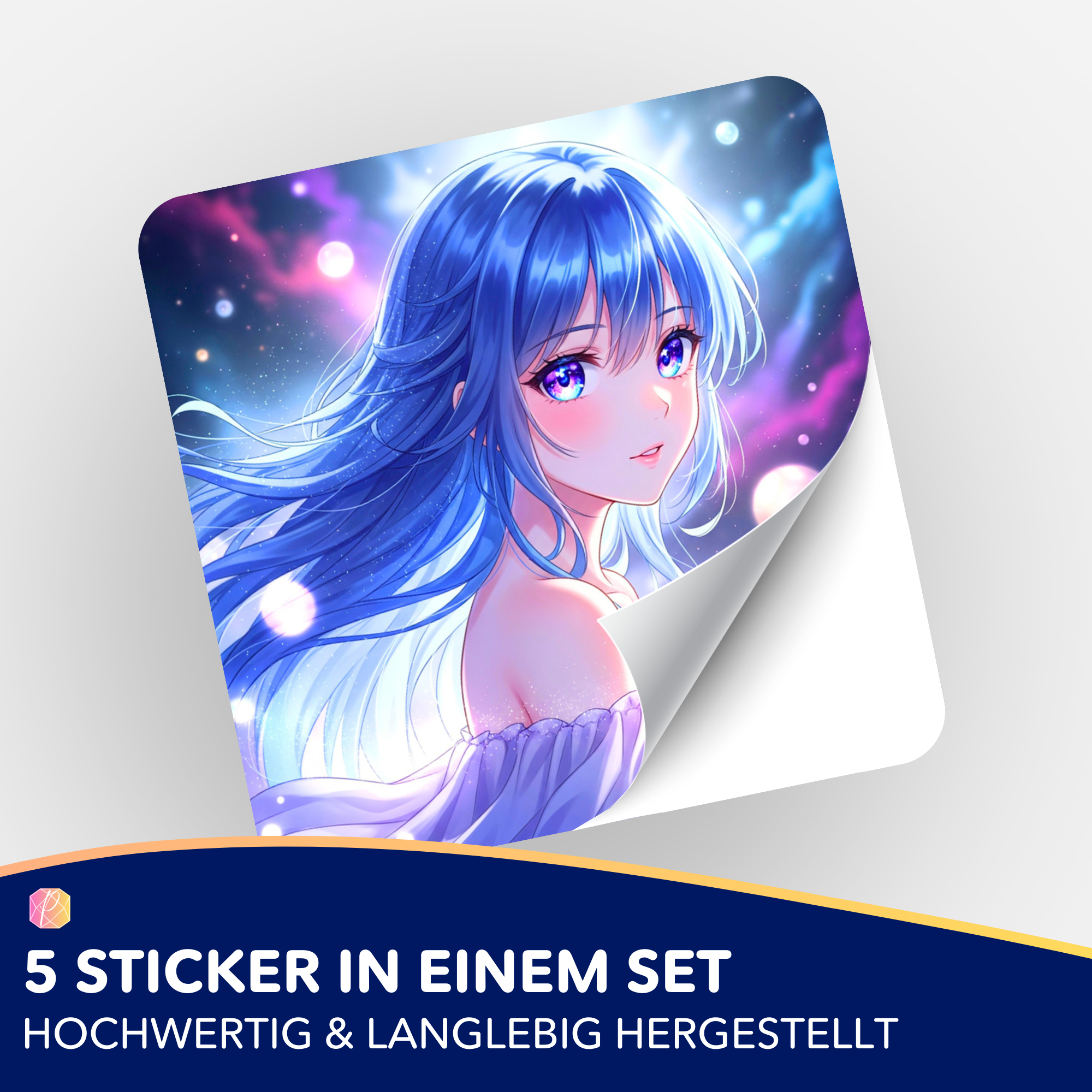 Aufkleber 5er-Set - Diamond Painting 7-Tage Special - Galaxy Girl