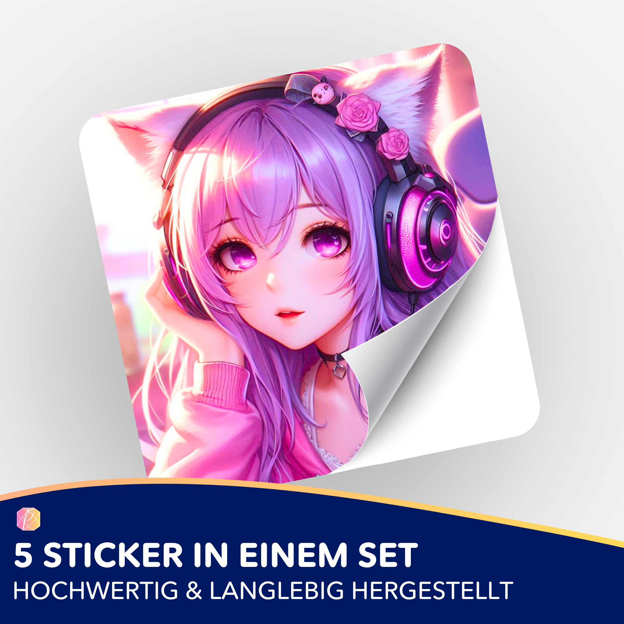 Aufkleber 5er-Set - Diamond Painting 7-Tage Special - Gamergirl