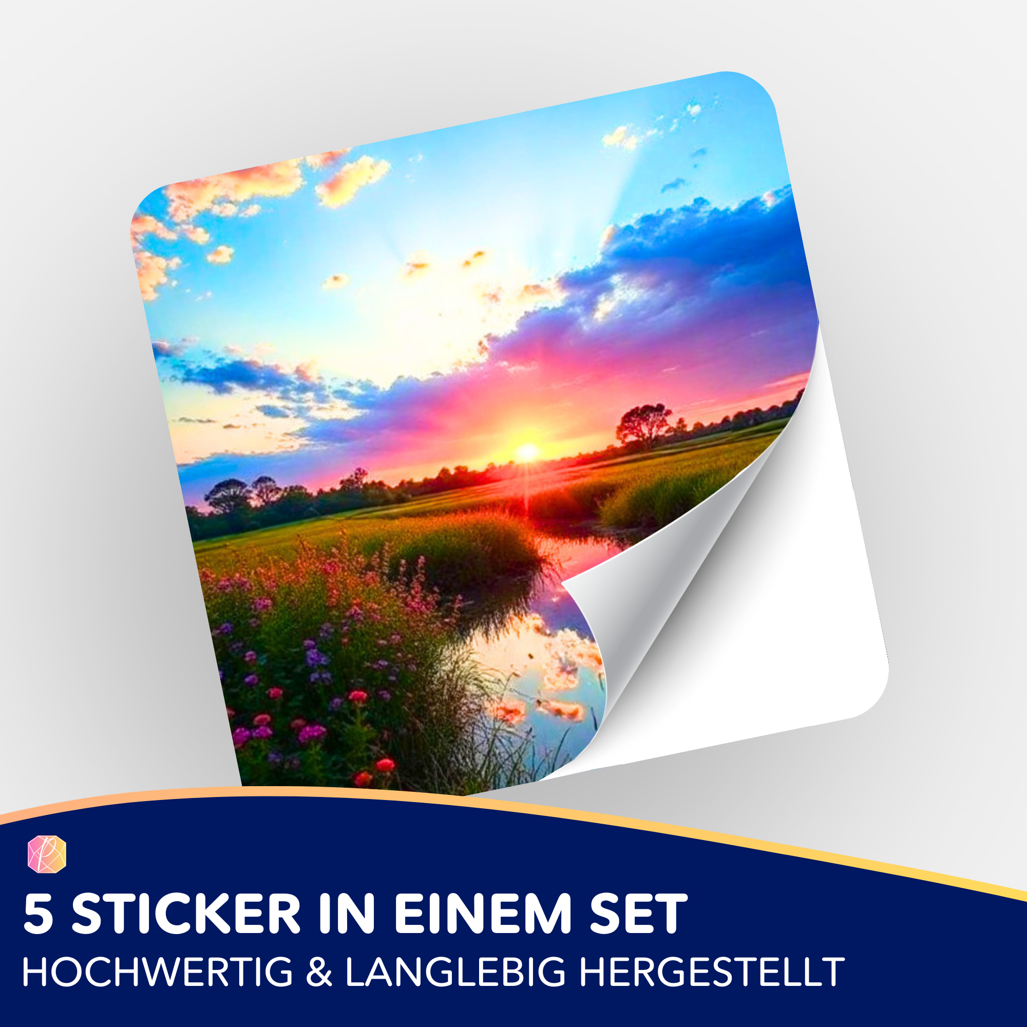 Aufkleber 5er-Set - Morgenrot