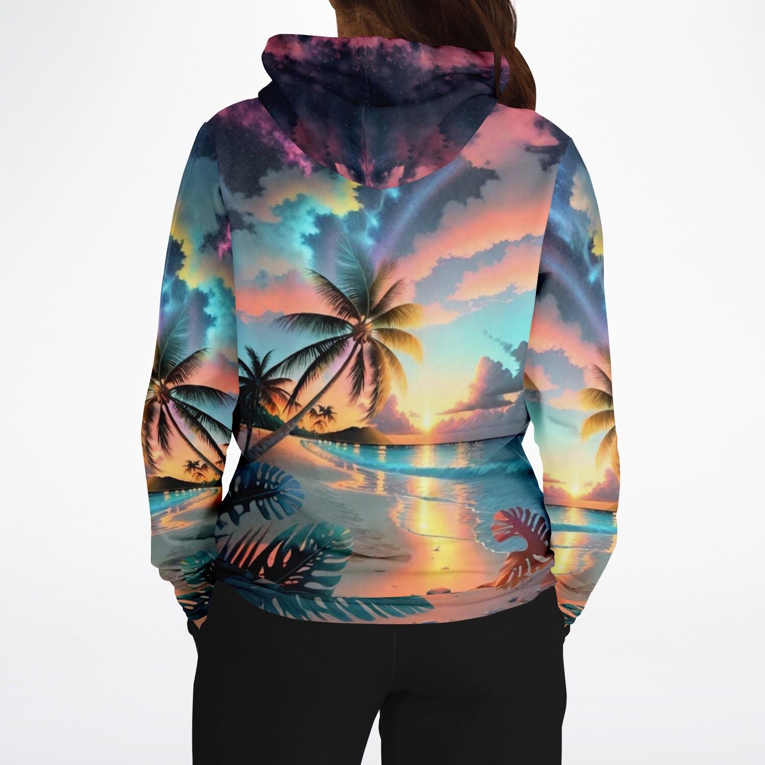 Dreamer Hoodie - Palme im bunten Abendhimmel