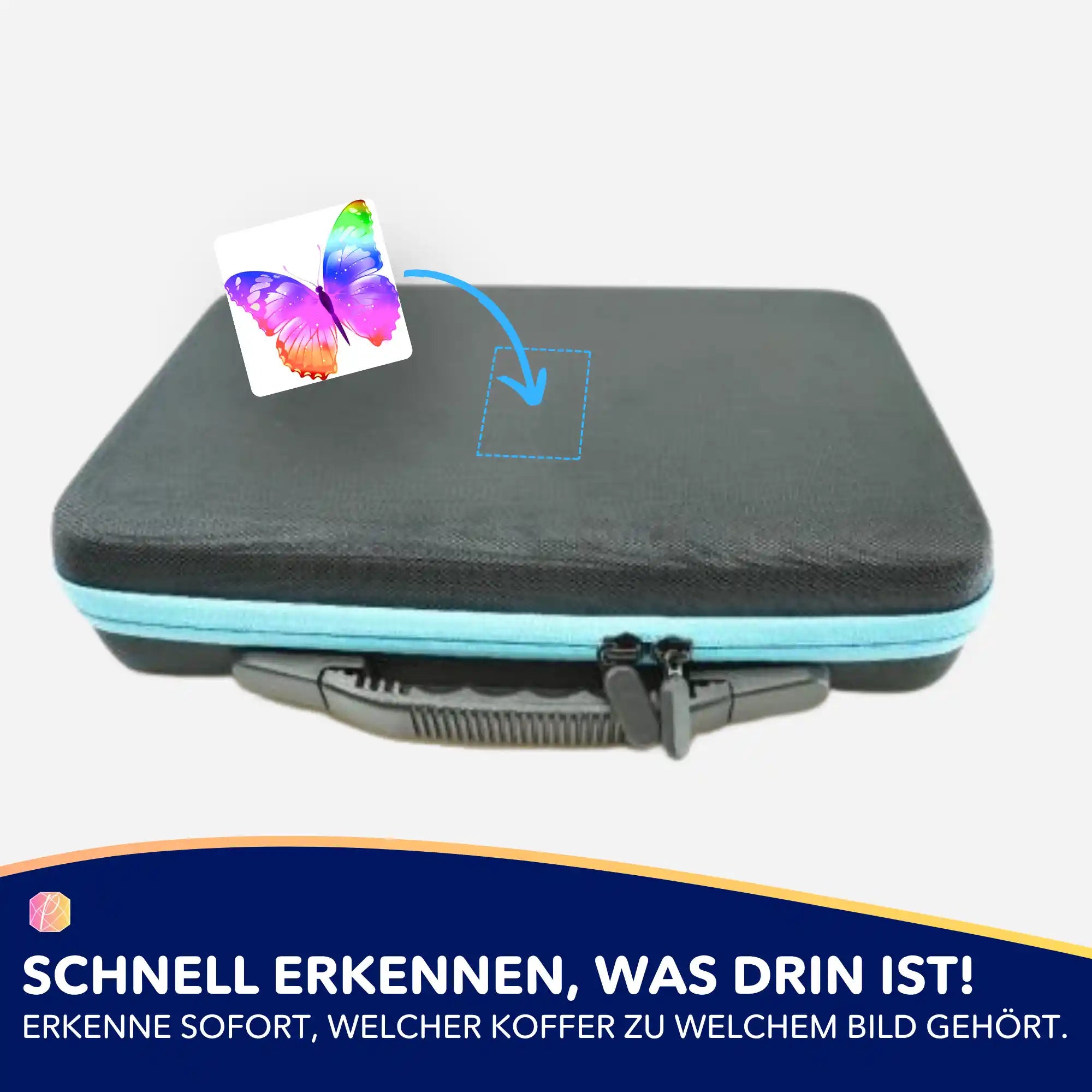 Aufkleber 5er-Set - Farbenfroher Schmetterling