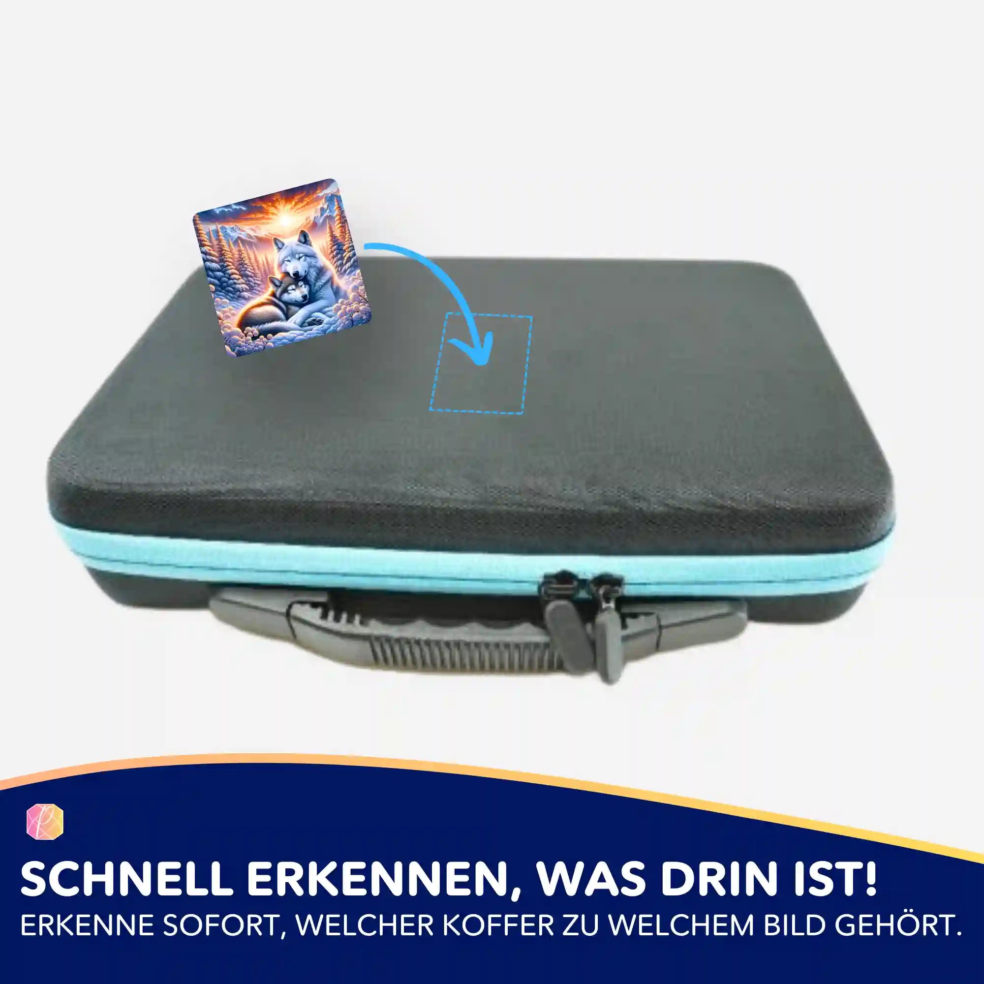 Aufkleber 5er-Set - Wolfliebe im Sonnenaufgang