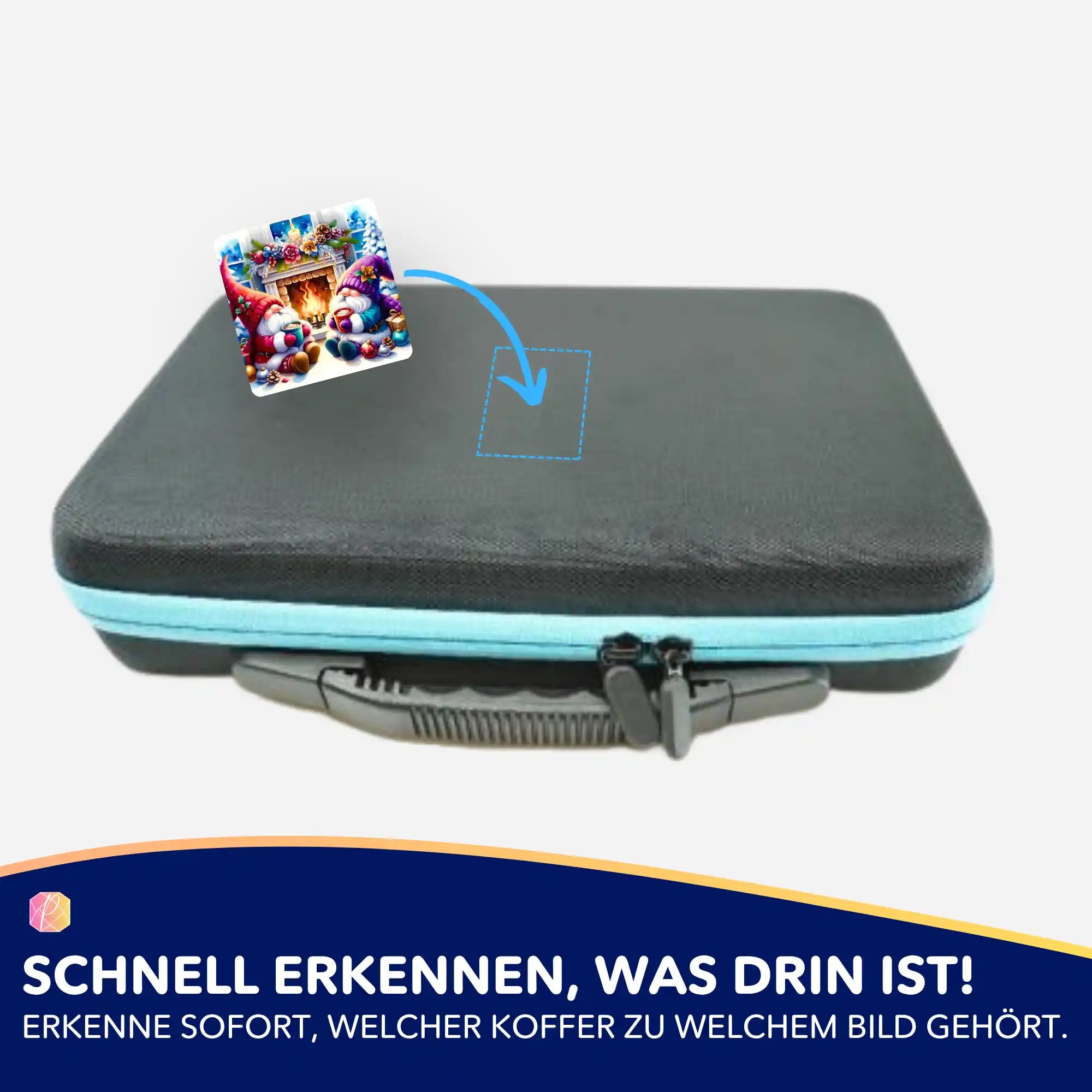 Aufkleber 5er-Set - Weihnachtswichtel am Kamin