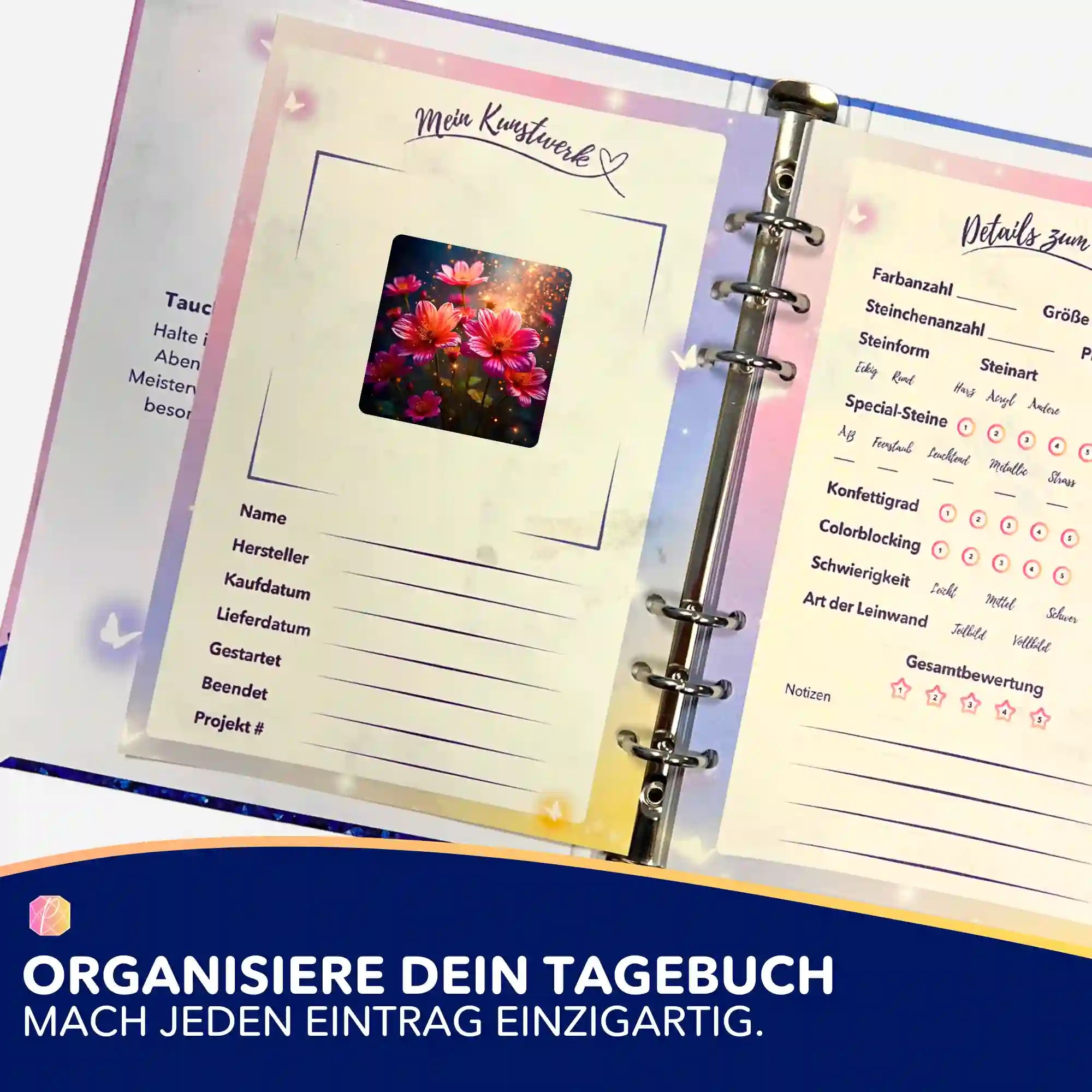 Aufkleber 5er-Set - Flower Sparkle