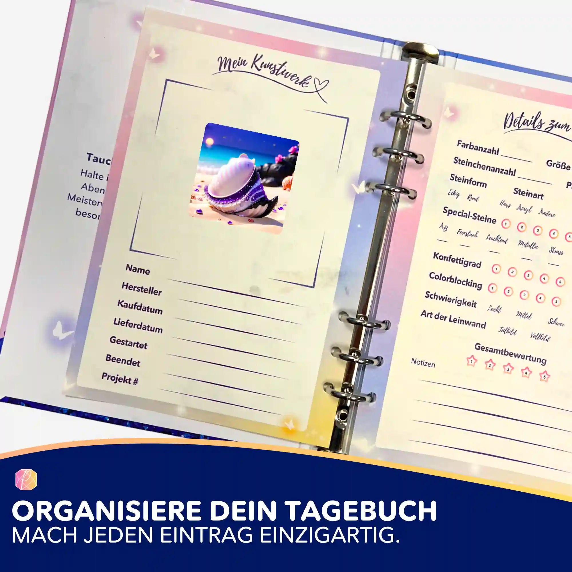 Aufkleber 5er-Set - Muschel Violett