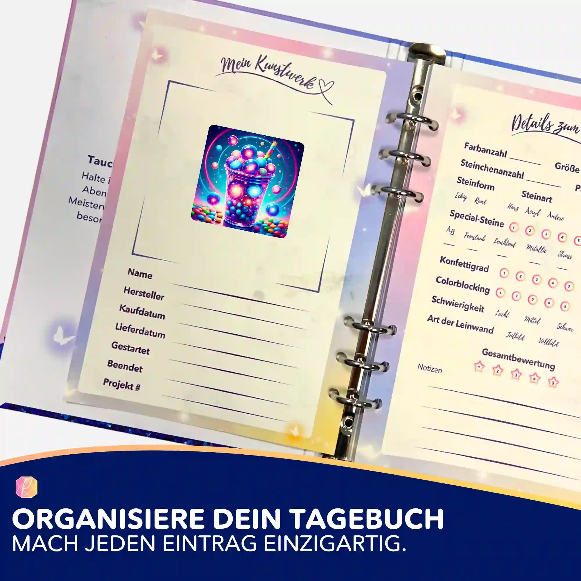Aufkleber 5er-Set - Bubble Tea Universum