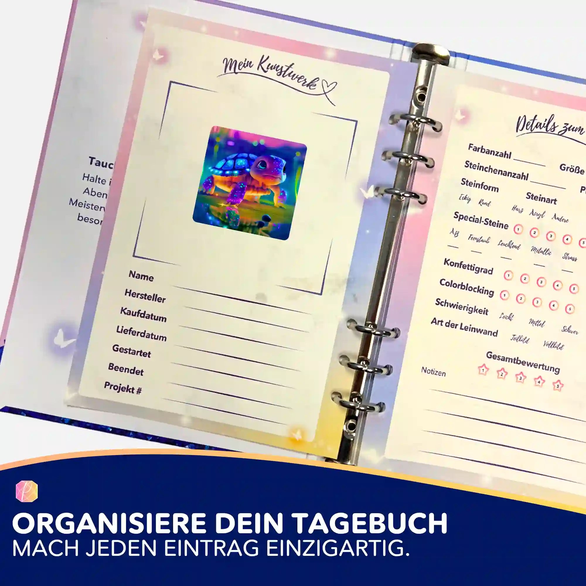 Aufkleber 5er-Set - Sparkling turtle