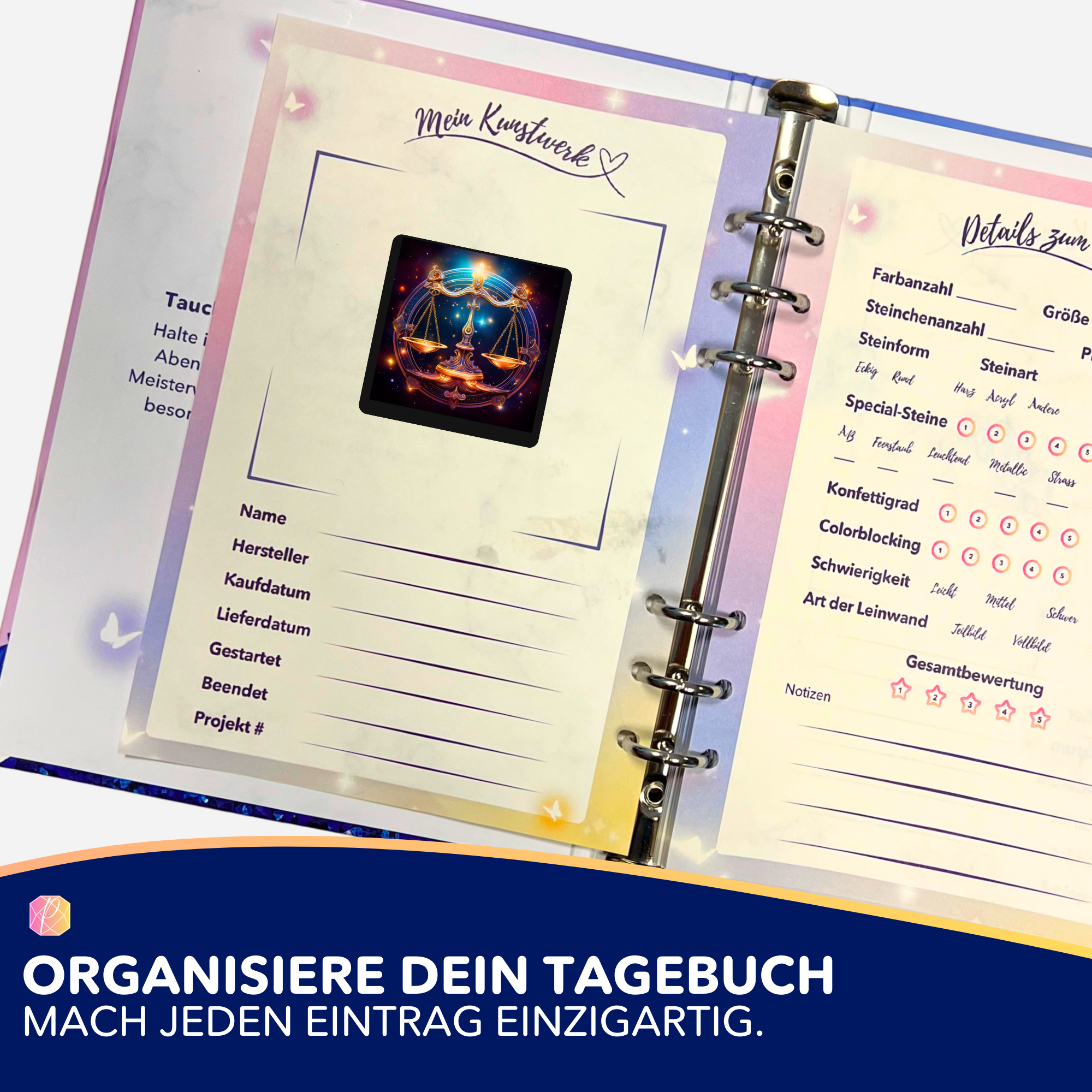 Aufkleber 5er-Set - Sternzeichen Waage "Limited Edition"