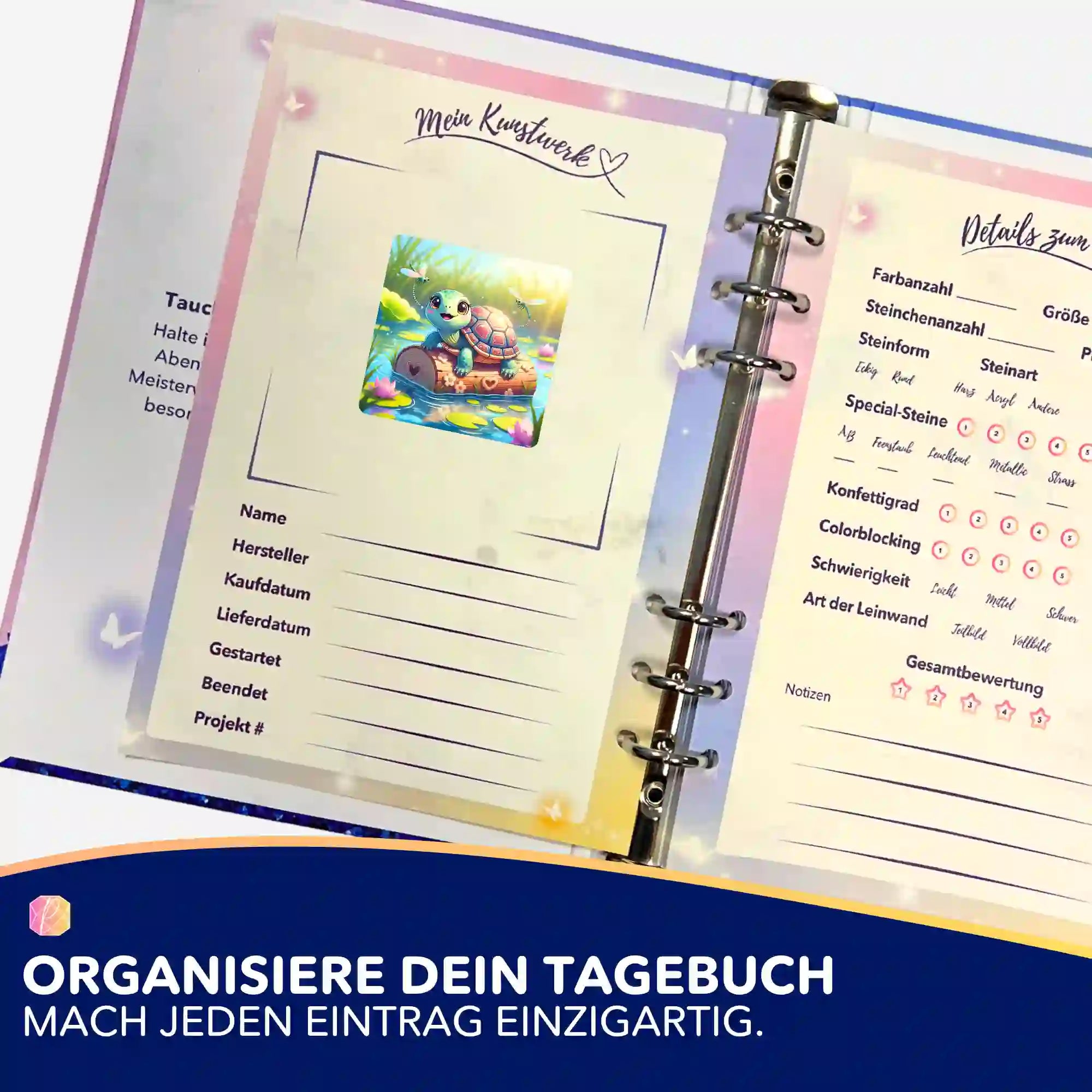 Aufkleber 5er-Set - Schildkrötenmädchen Karla