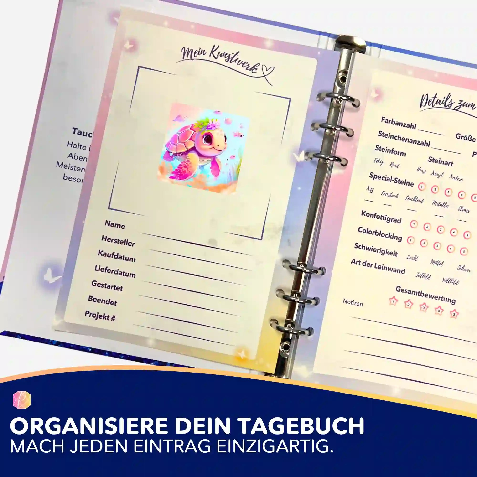 Aufkleber 5er-Set - Schildkrötenmädchen Trudi