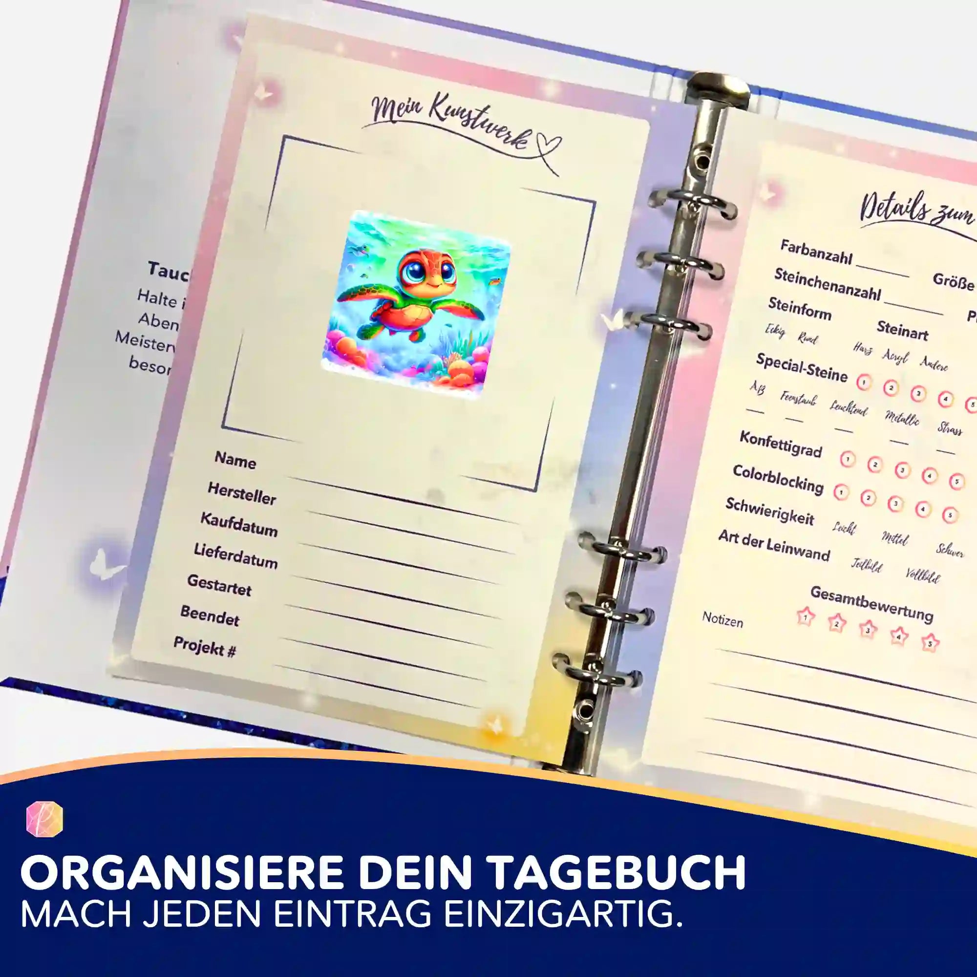 Aufkleber 5er-Set - Lotta, die kleine Meeresschildkröte