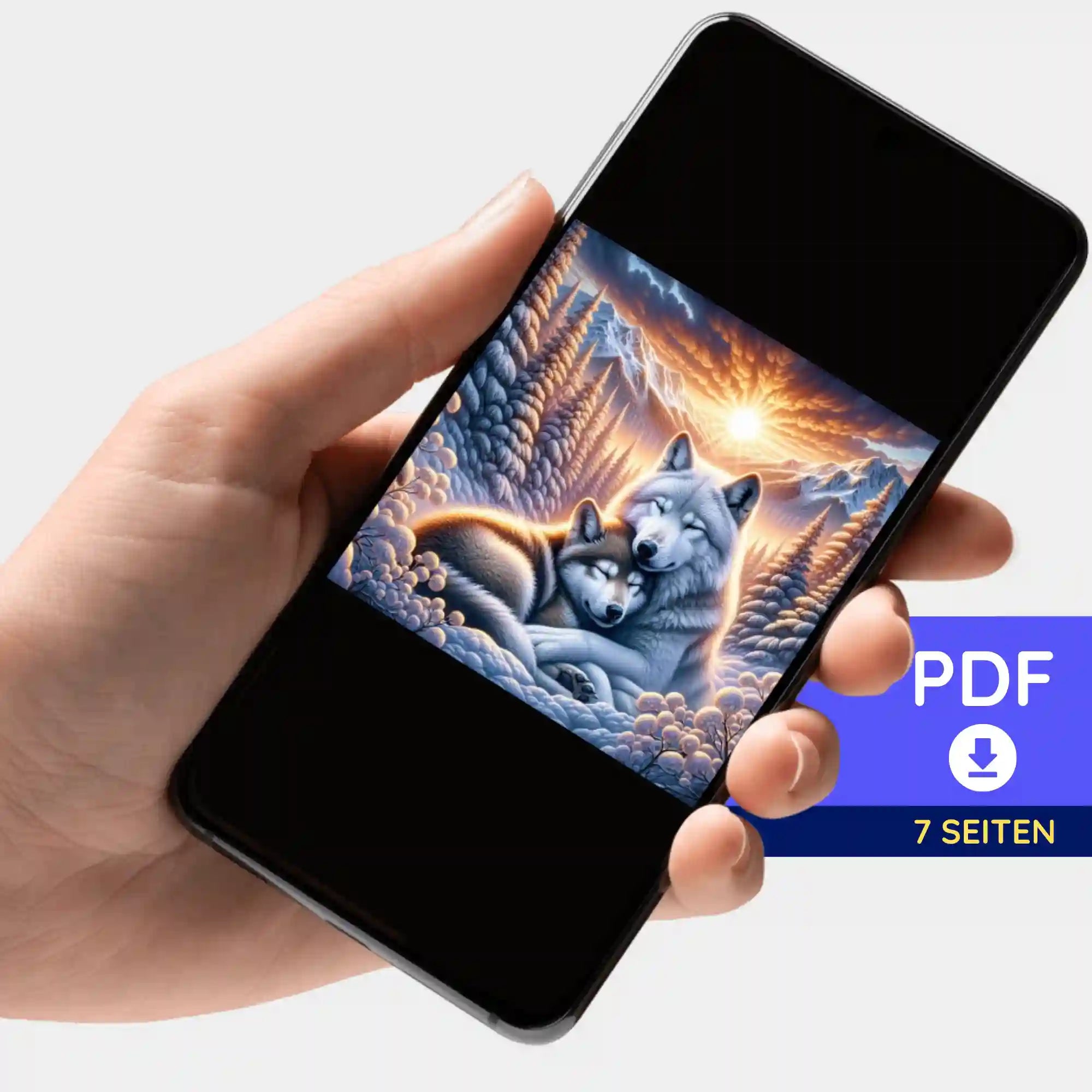 Digitale Bildmappe - Wolfliebe im Sonnenaufgang