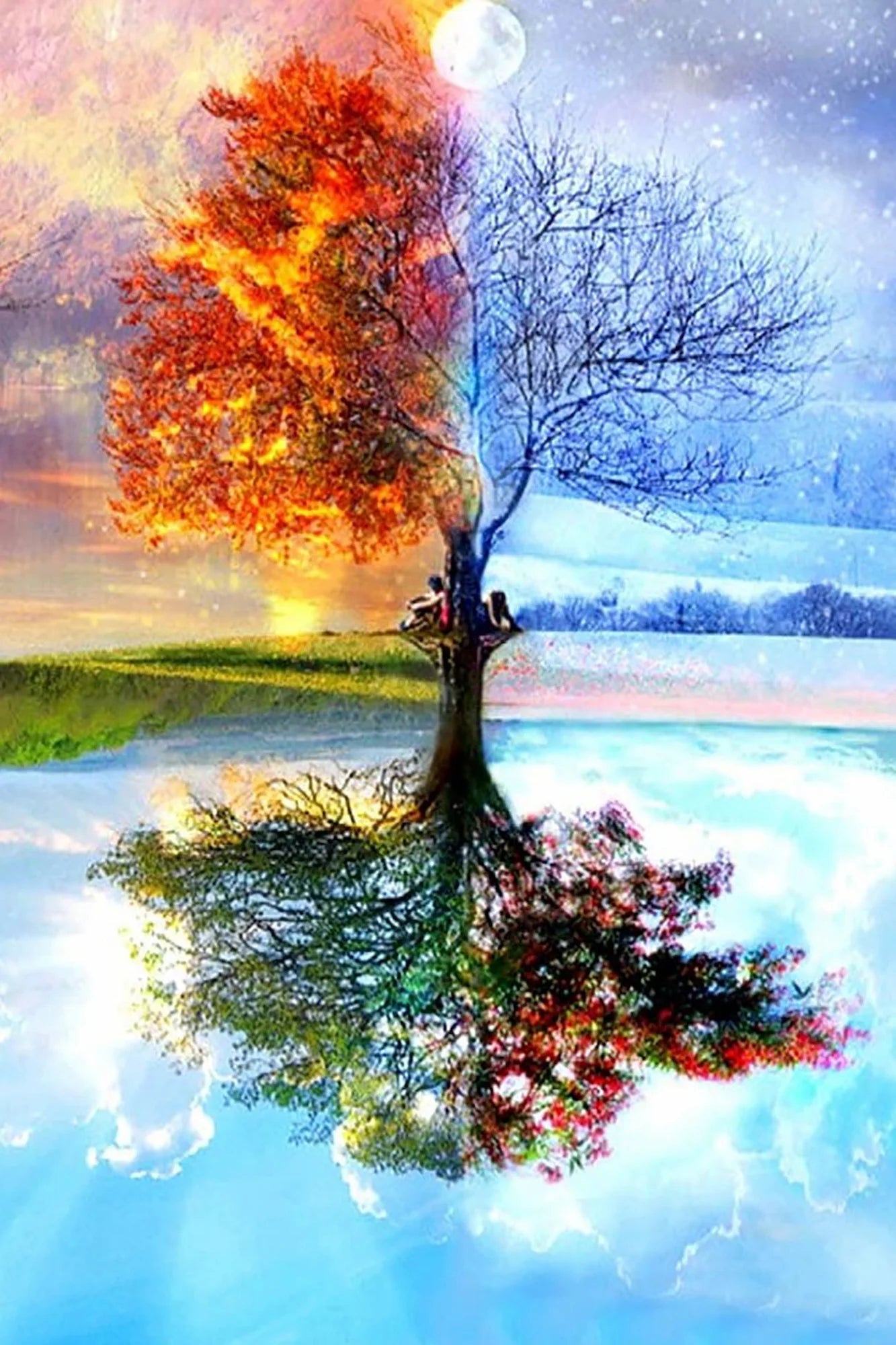 Diamond Painting - Baum der 4 Jahreszeiten MINI