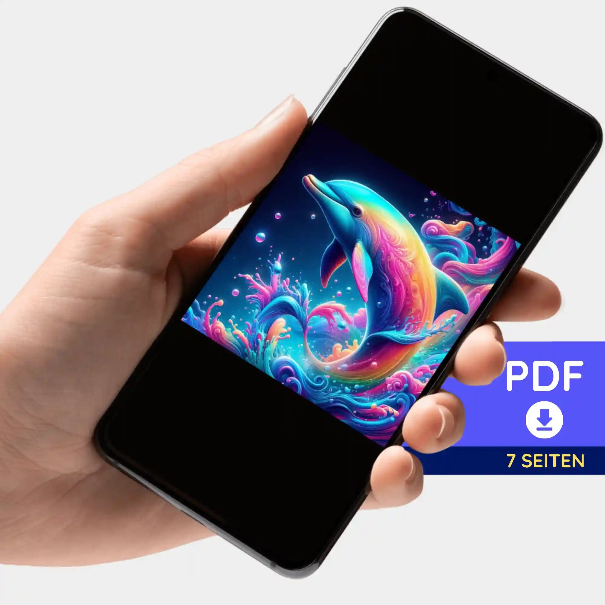 Digitale Bildmappe - Delfin im Farbenmeer