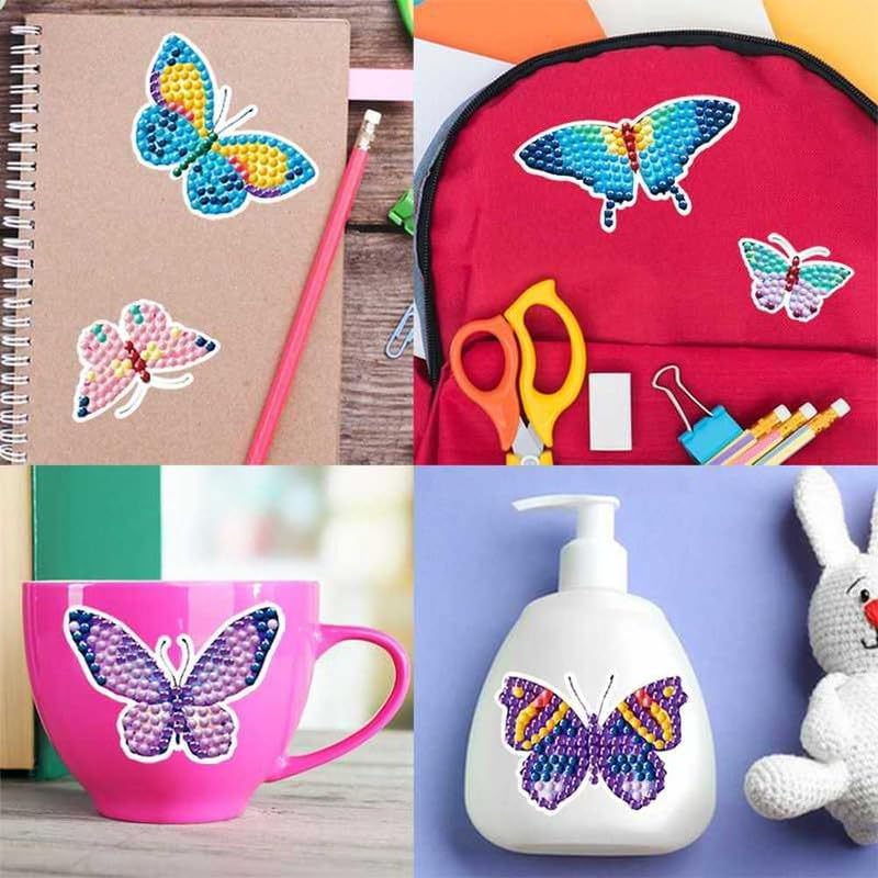 Diamond Painting Sticker Set XL - Bunte Schmetterlinge
