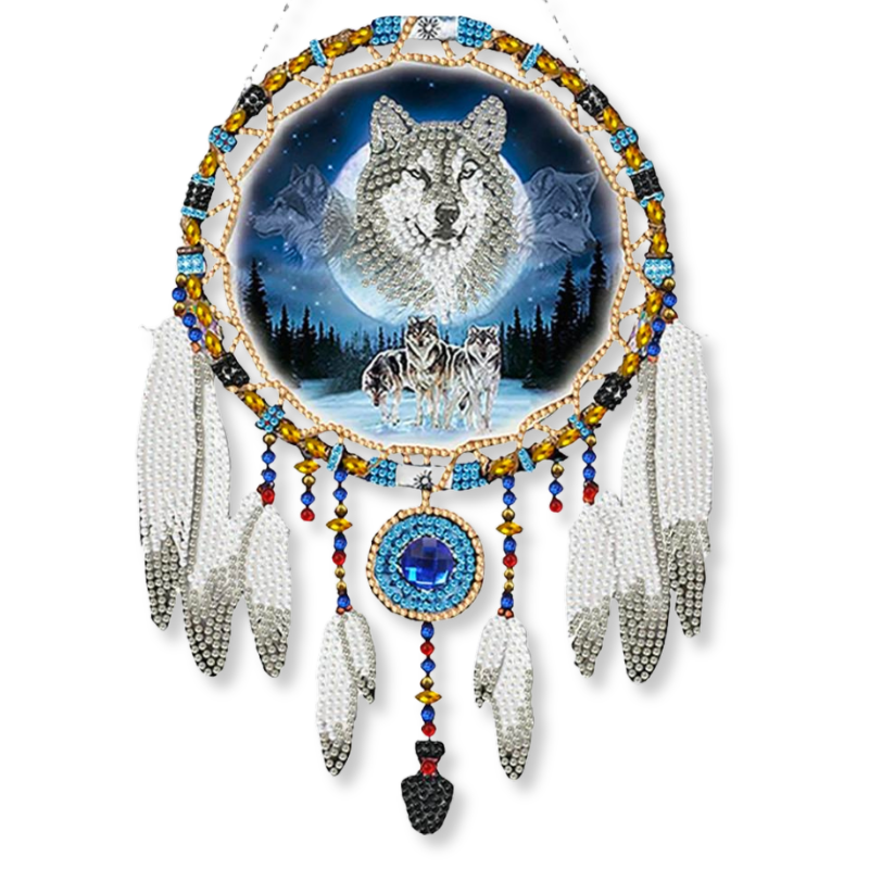 Diamond Painting Traumfänger XL - "Wolf of Dreams"
