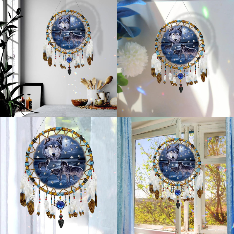 Diamond Painting Traumfänger XL - "Wolf of Dreams"