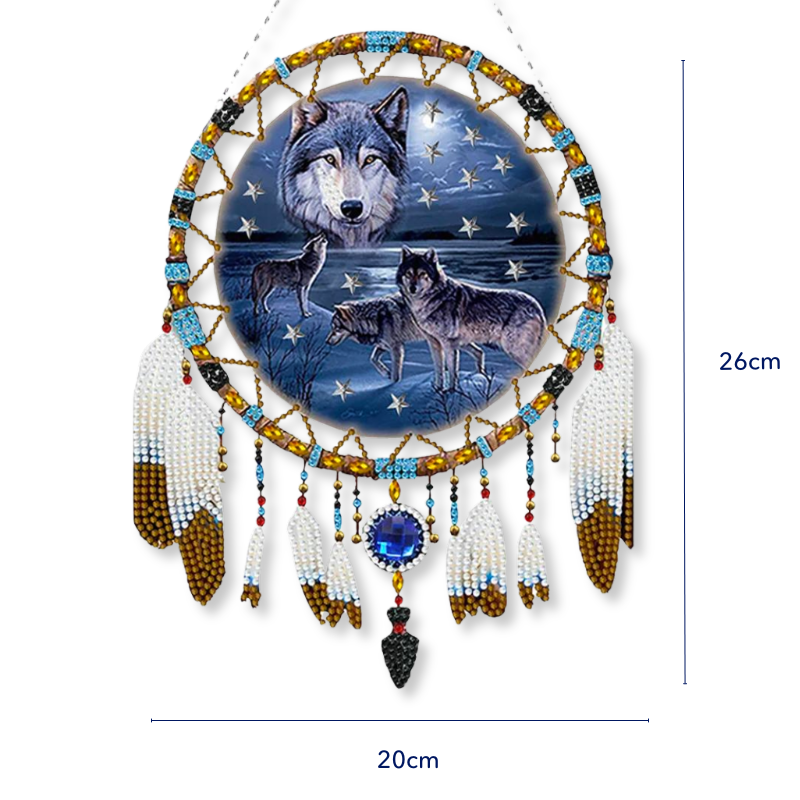 Diamond Painting Traumfänger XL - "Wolf of Dreams"