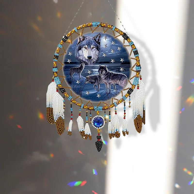 Diamond Painting Traumfänger XL - "Wolf of Dreams"