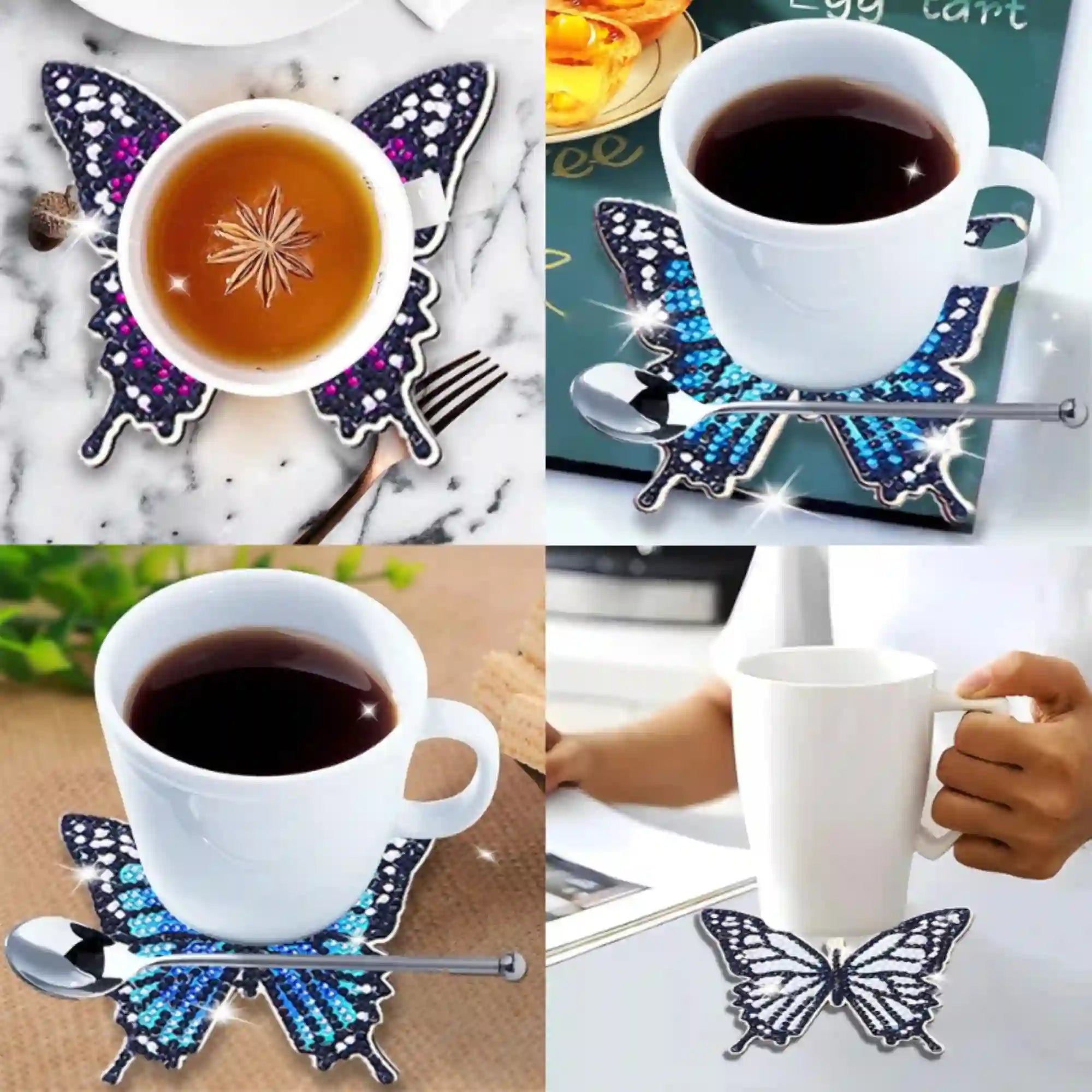 Diamond Painting - Untersetzer "Schmetterlinge"