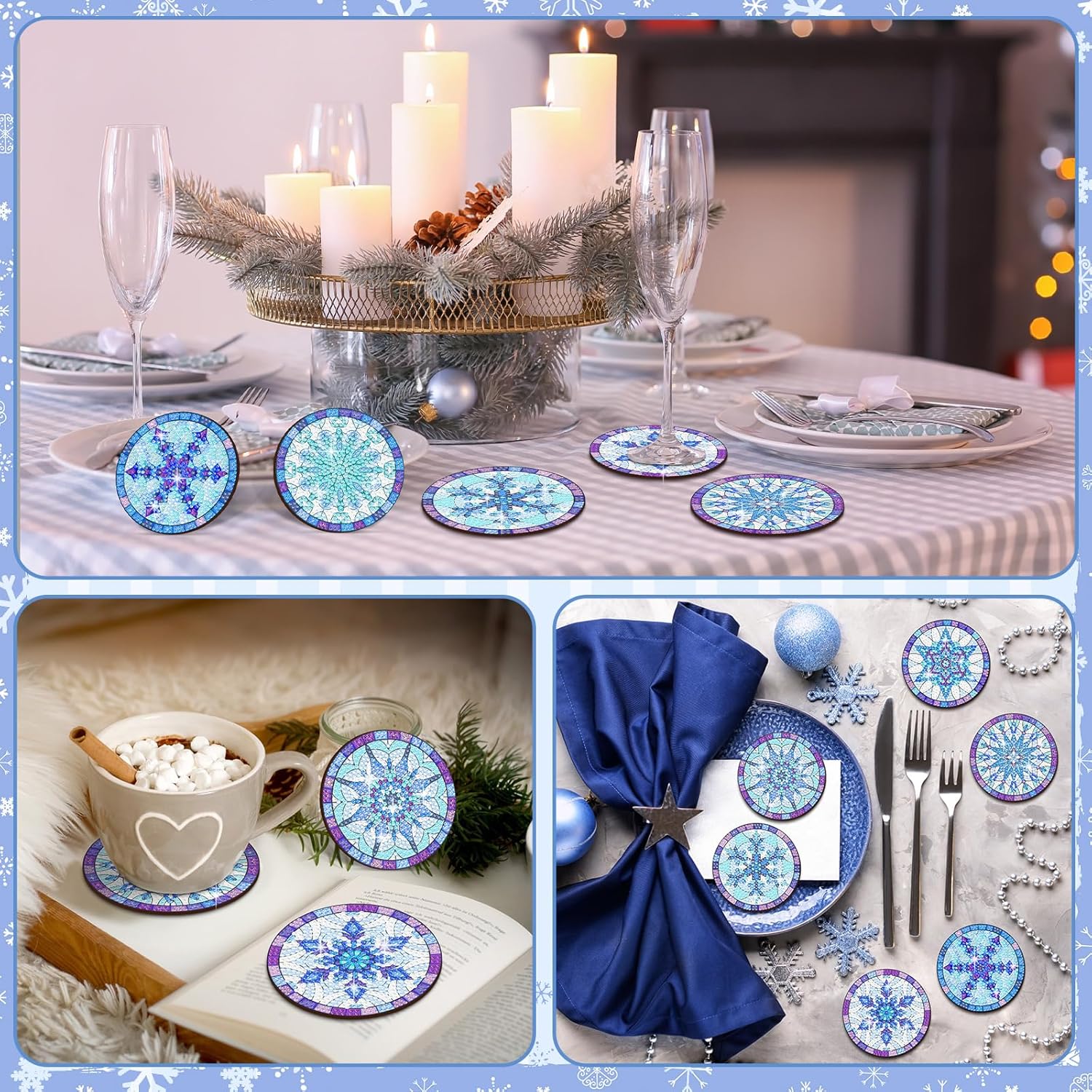 Diamond Painting - Untersetzer "Eiskristall"