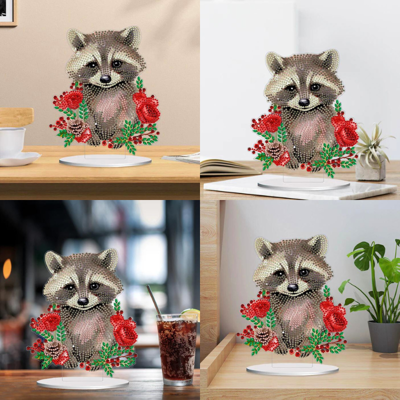 Diamond Painting Aufsteller - Süßer Waschbär