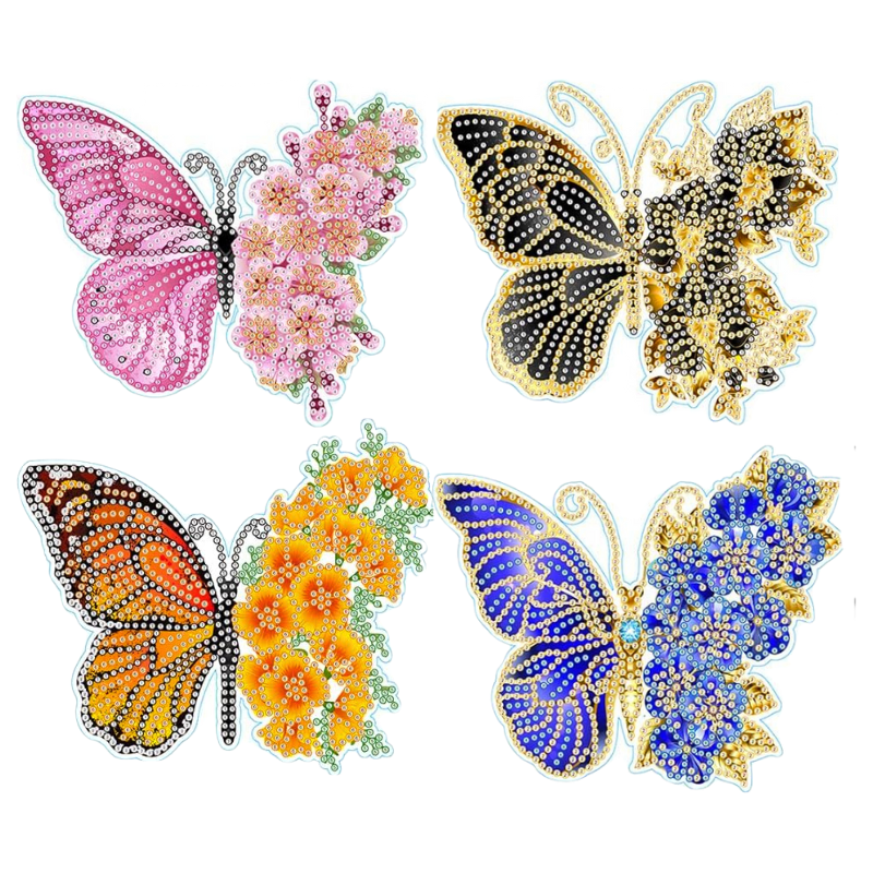 Diamond Painting XXL Sticker - Colorful Butterflies