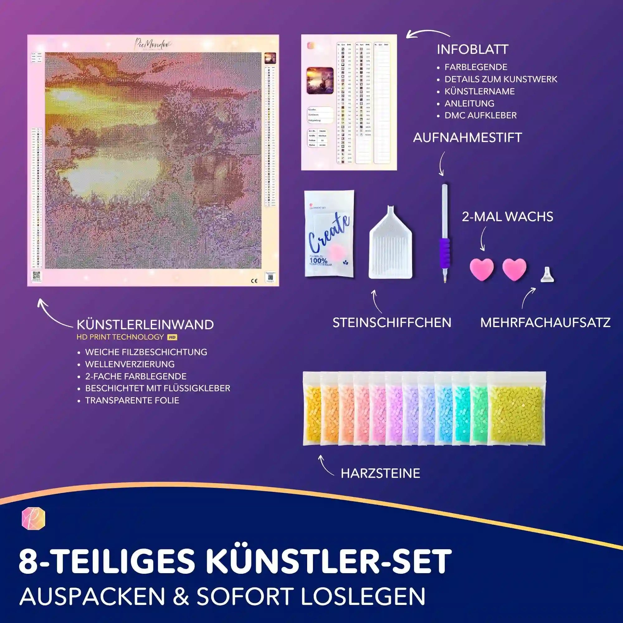 Diamond Painting - Hirsch im Sonnenaufgang