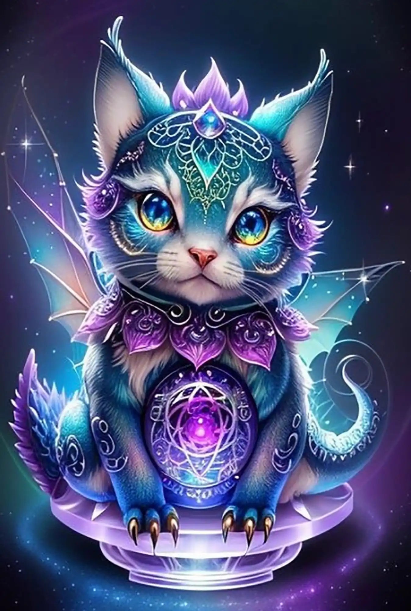 Diamond Painting Leuchtbild Special - Mystical Kitty