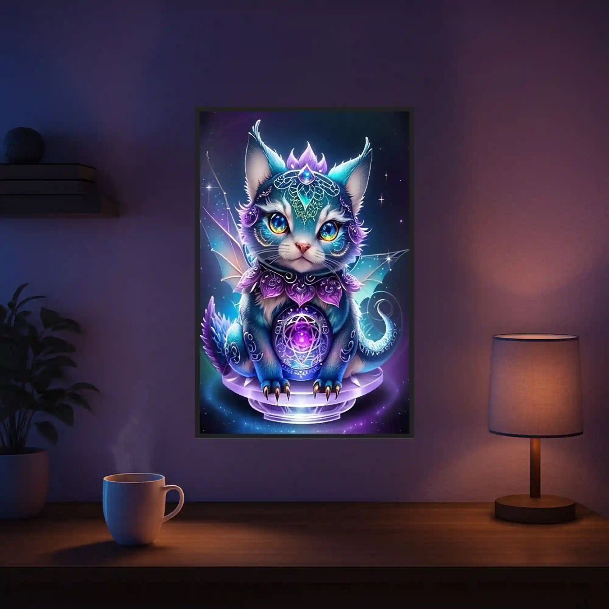 Diamond Painting Leuchtbild Special - Mystical Kitty