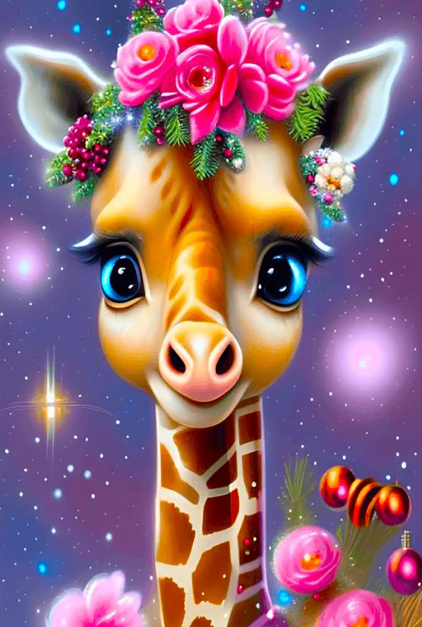 Diamond Painting - Zauberhaftes Giraffenbaby