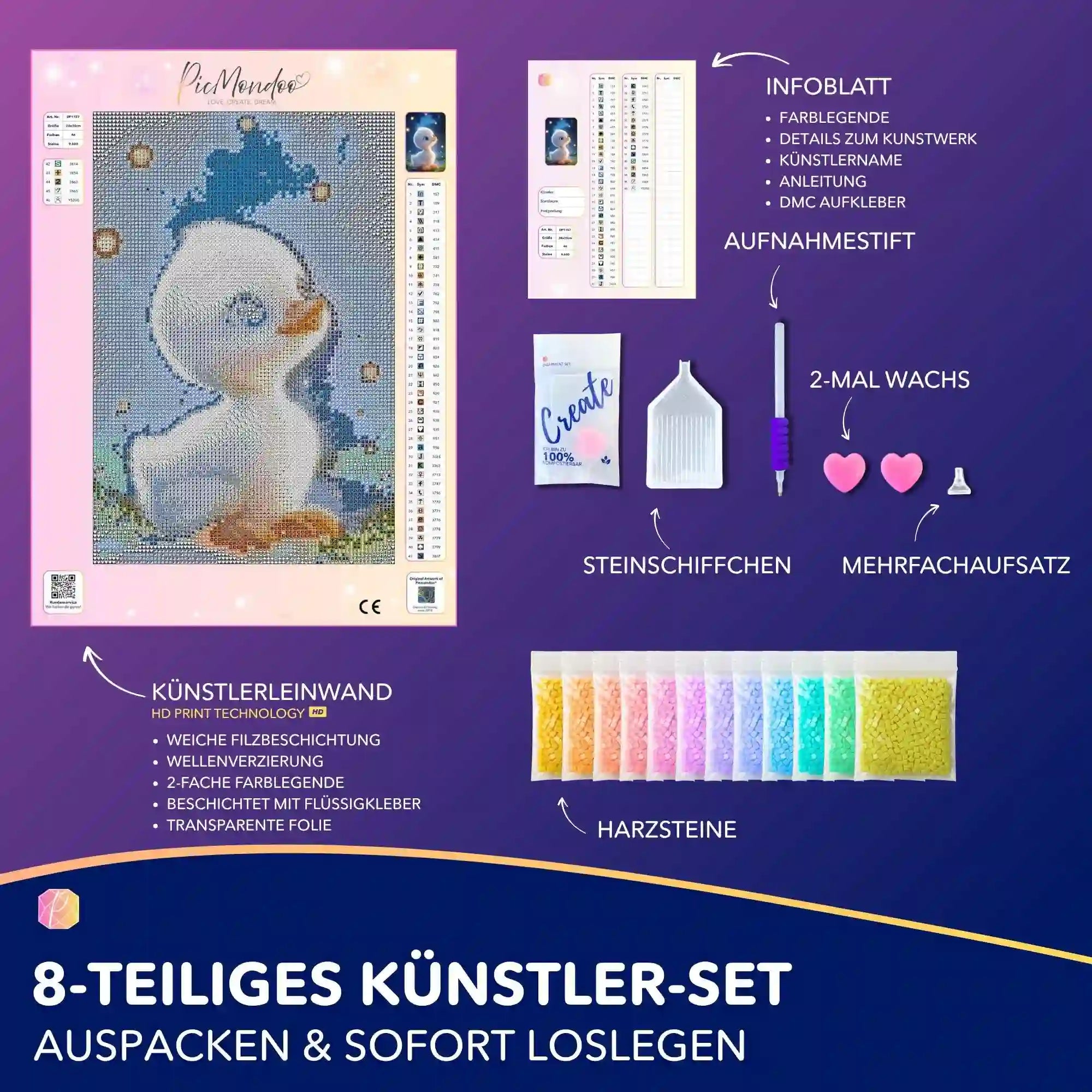 Diamond Painting Leuchtbild Special - Glitzer Entlein