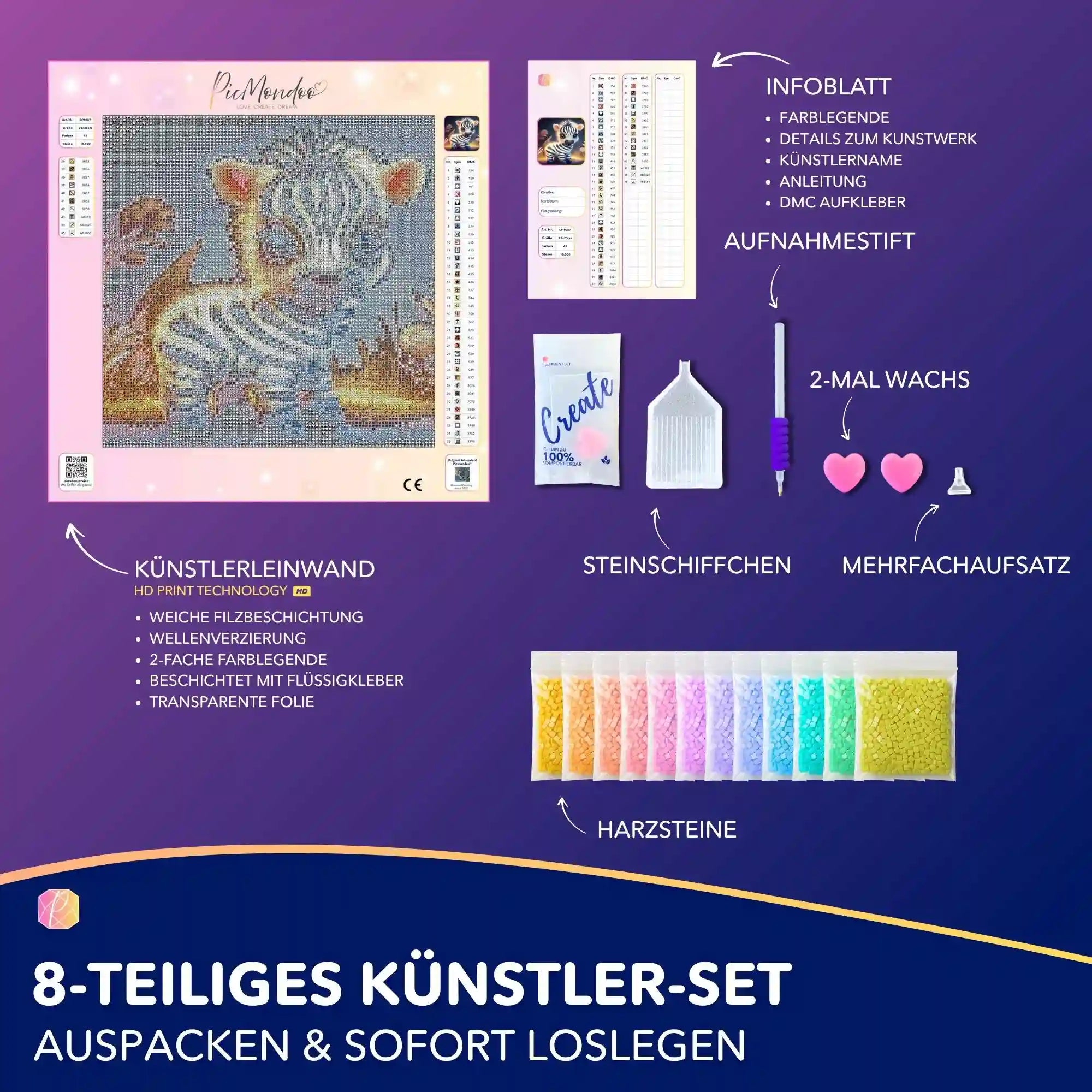 Diamond Painting - Süsses Zebrababy
