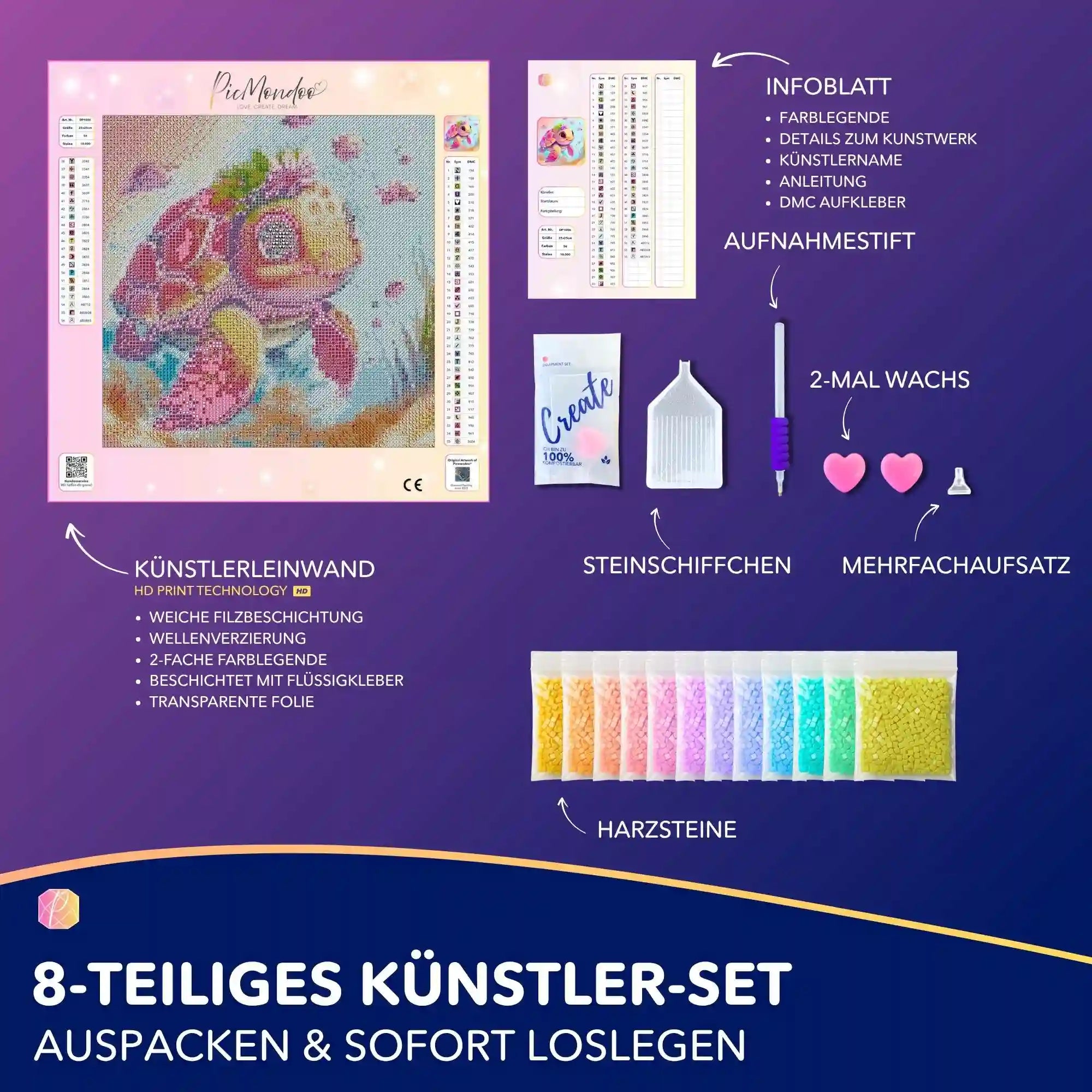 Diamond Painting - Schildkrötenmädchen Trudi