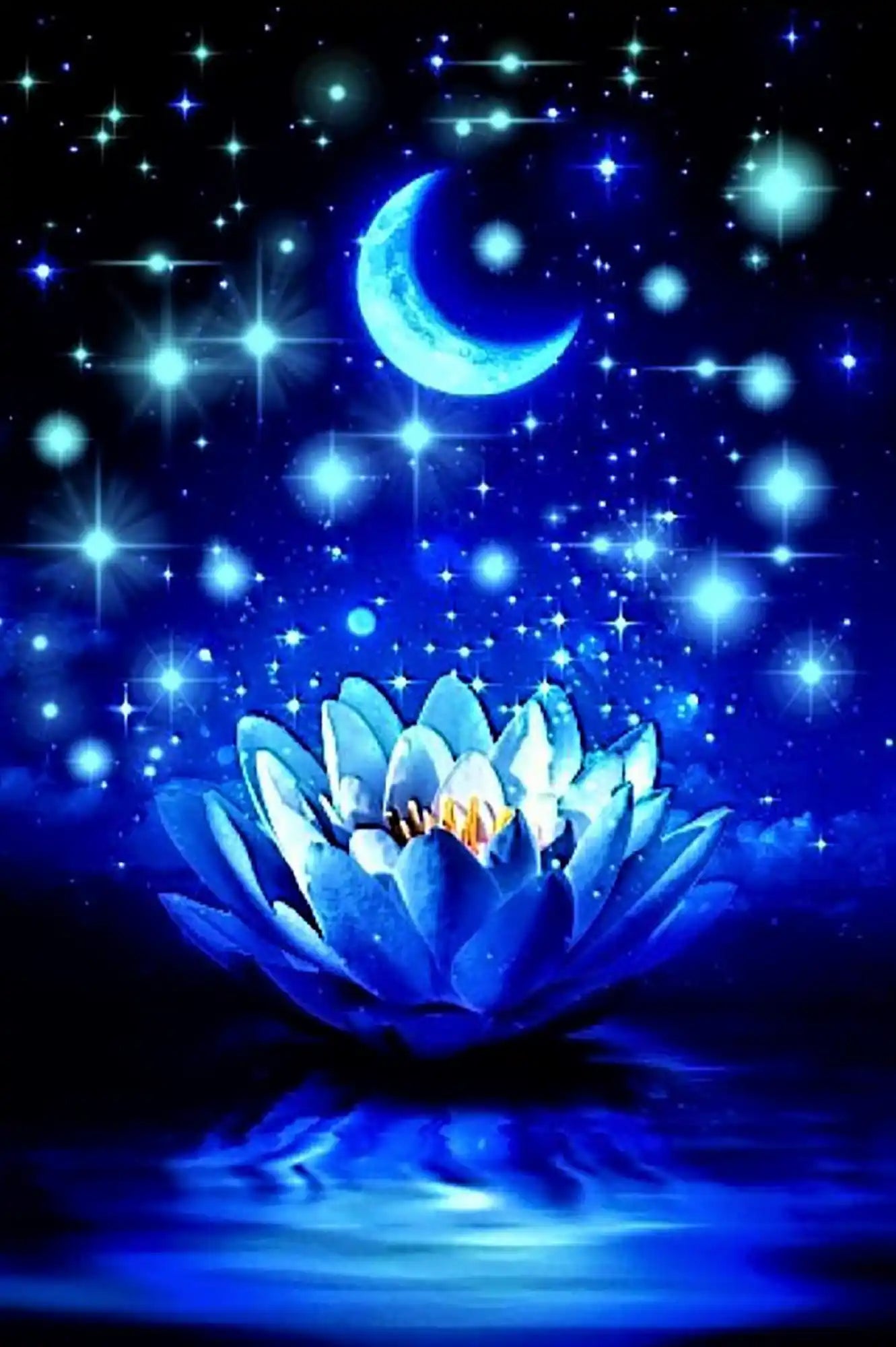 Diamond Painting - Blaue Seerose MINI
