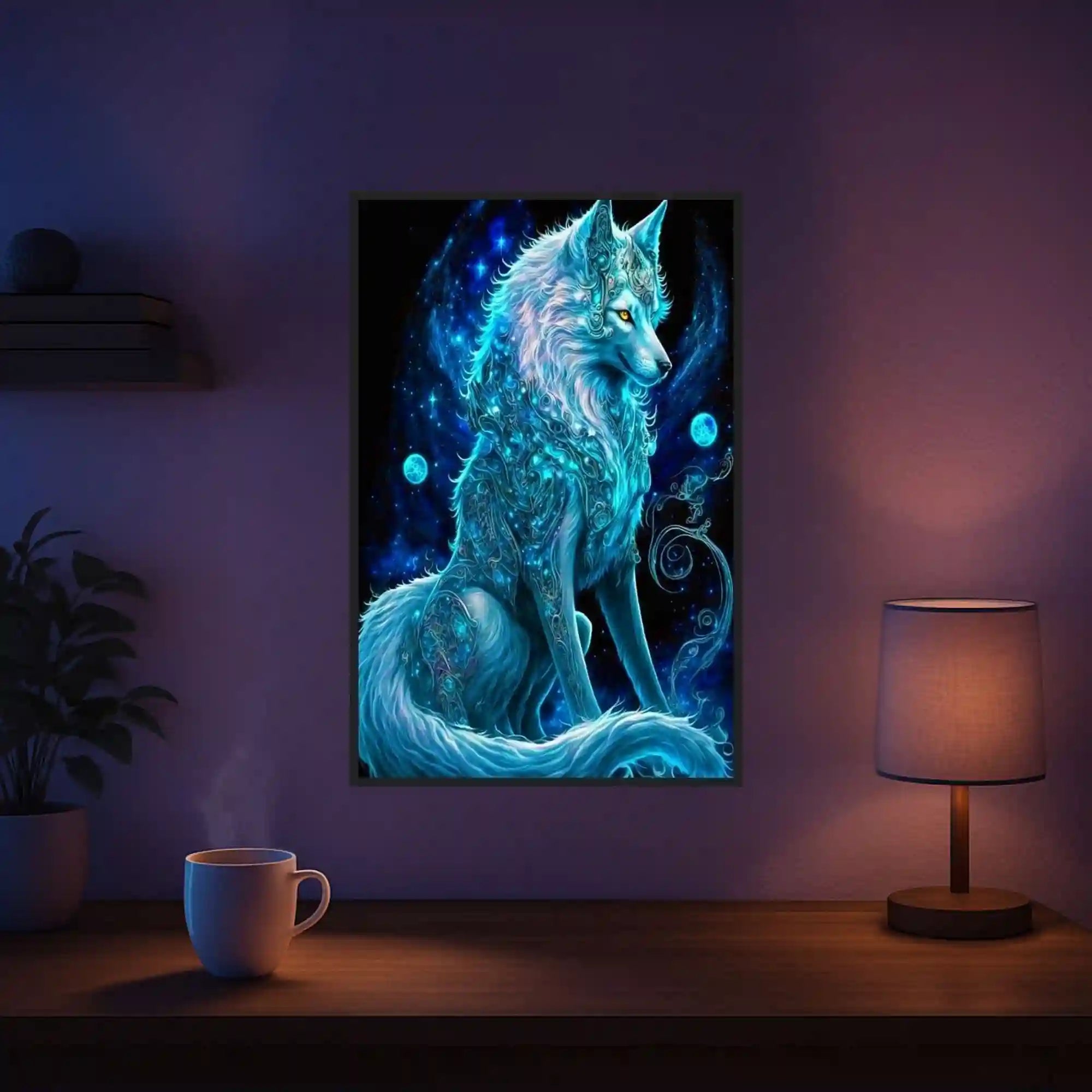 Diamond Painting Leuchtbild Special - Verzauberter Wolf