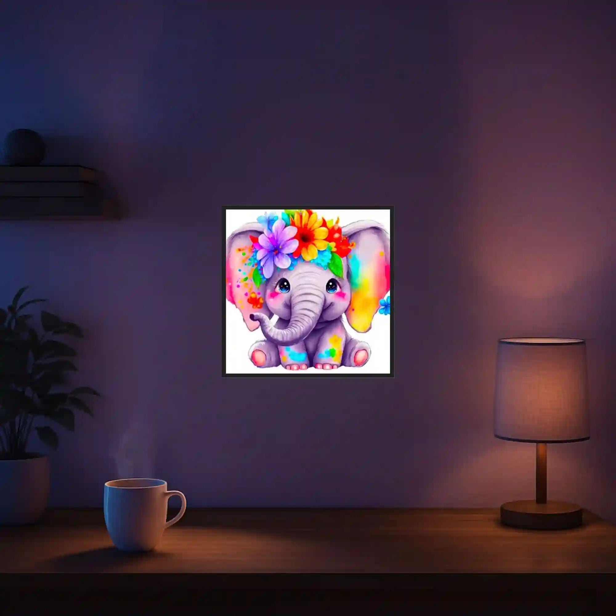 Diamond Painting Kids - Der kleine Blumenelefant